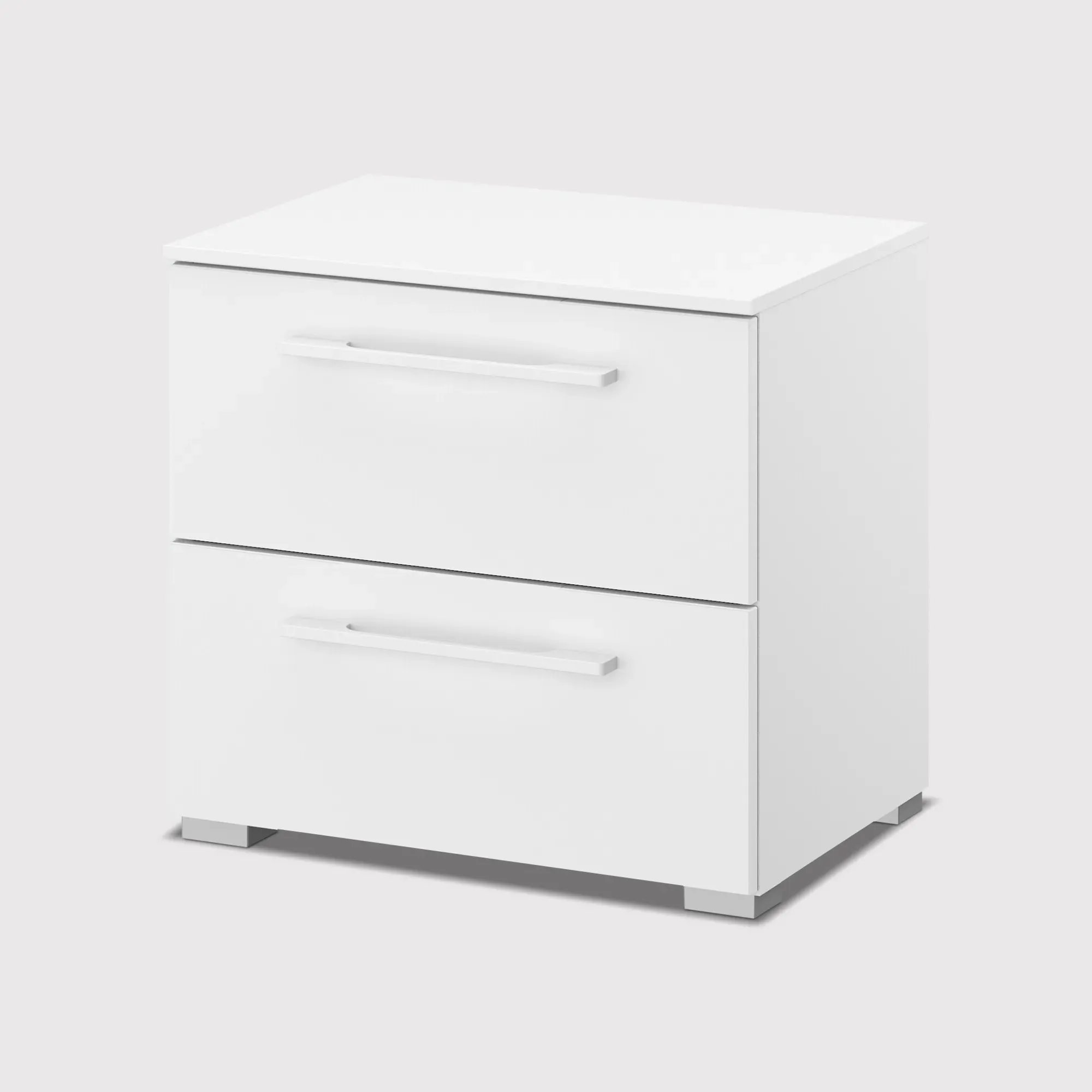 Kacey 2 Drawer Bedside Table - White, Wood