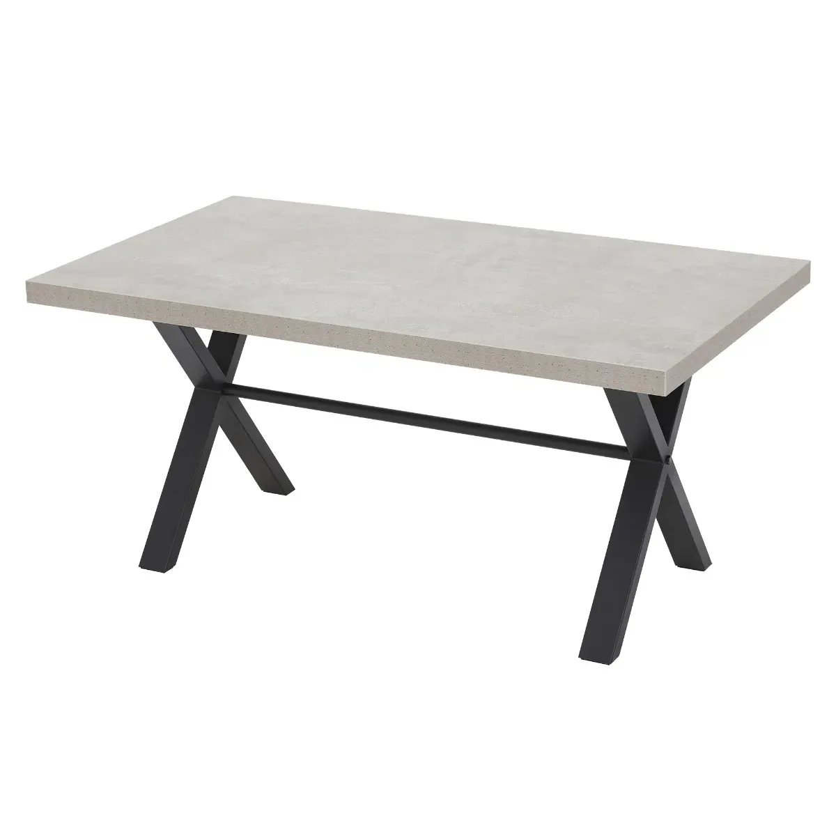 Kalmer Fixed Dining Table - Grey, Concrete Effect