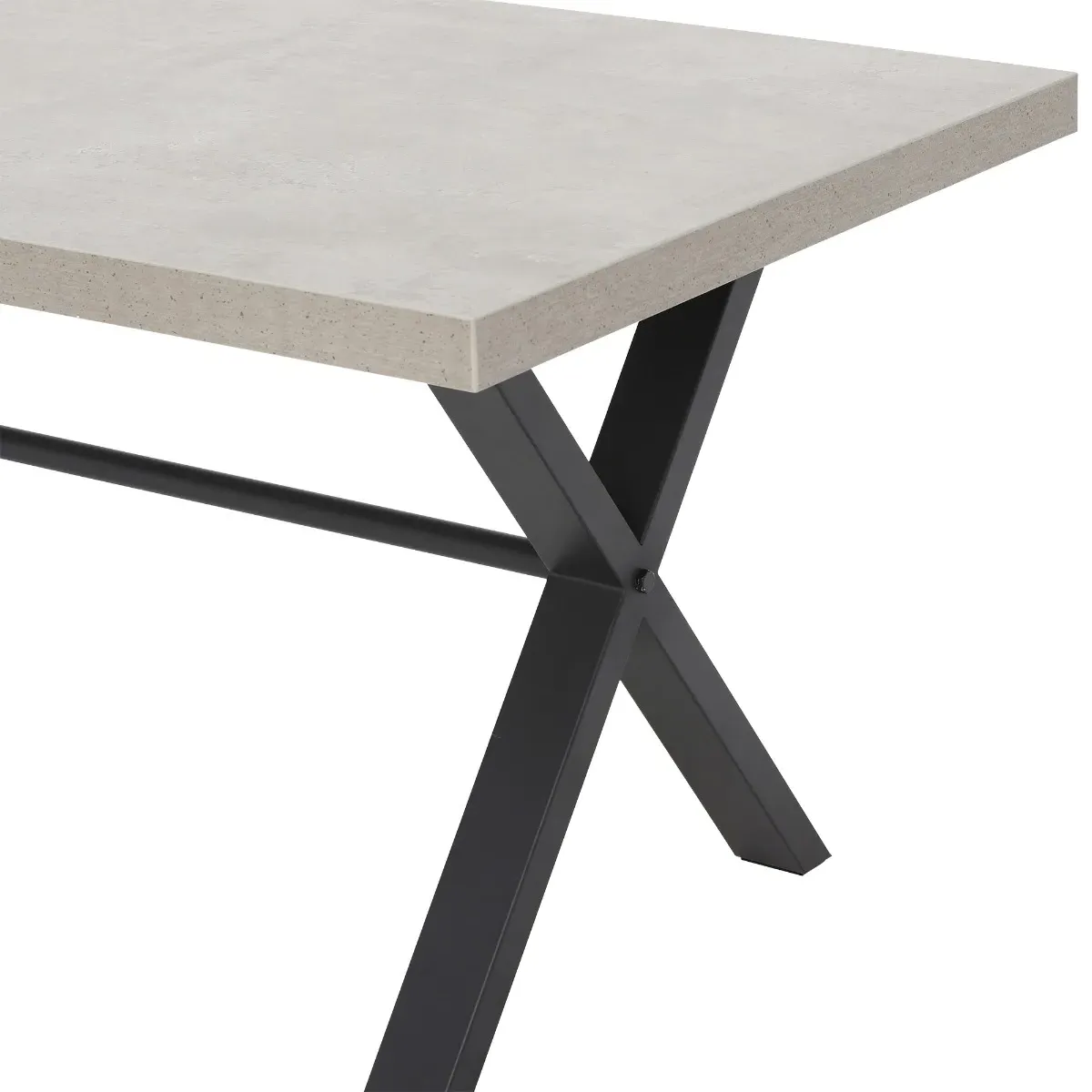 Kalmer Fixed Dining Table - Grey, Concrete Effect