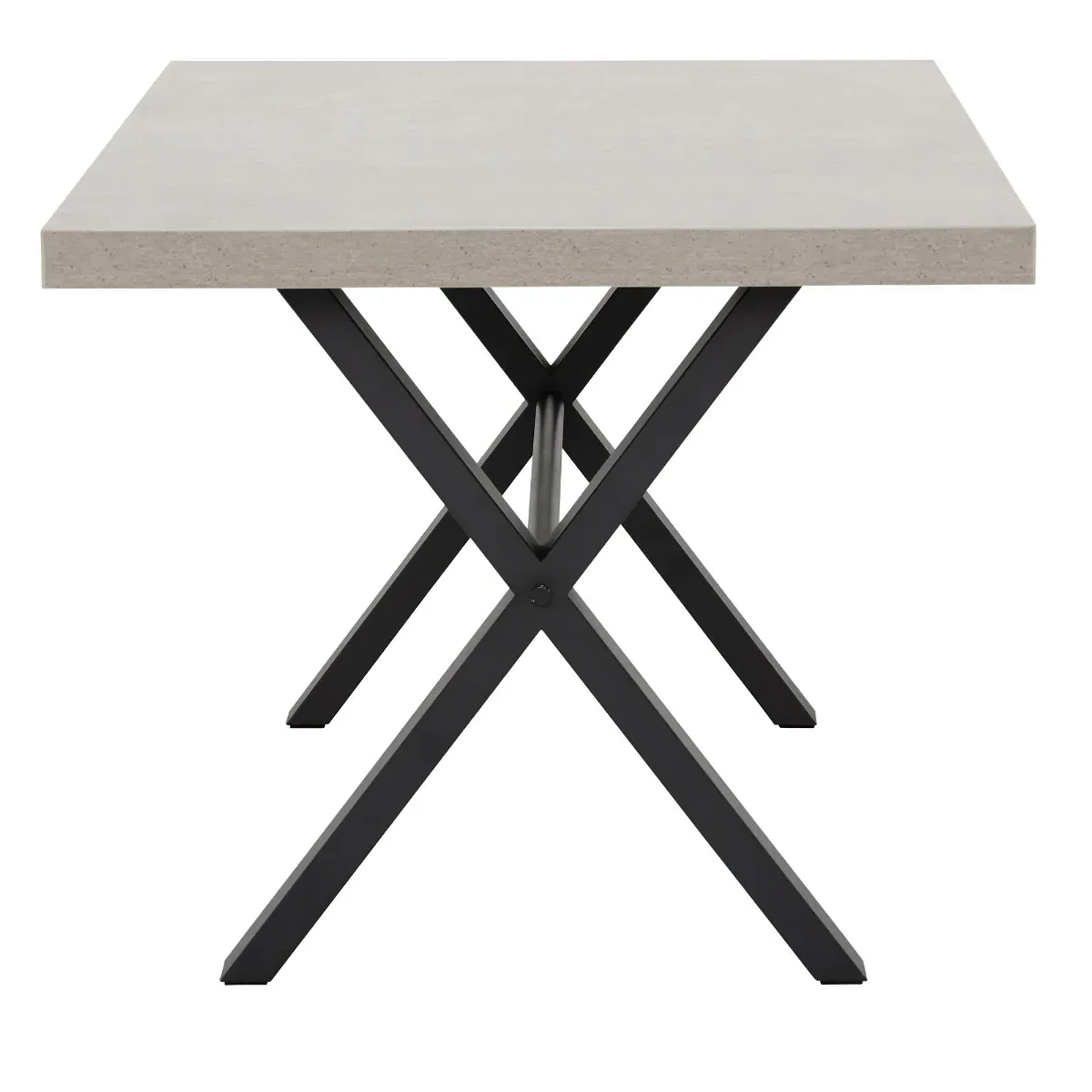 Kalmer Fixed Dining Table - Grey, Concrete Effect