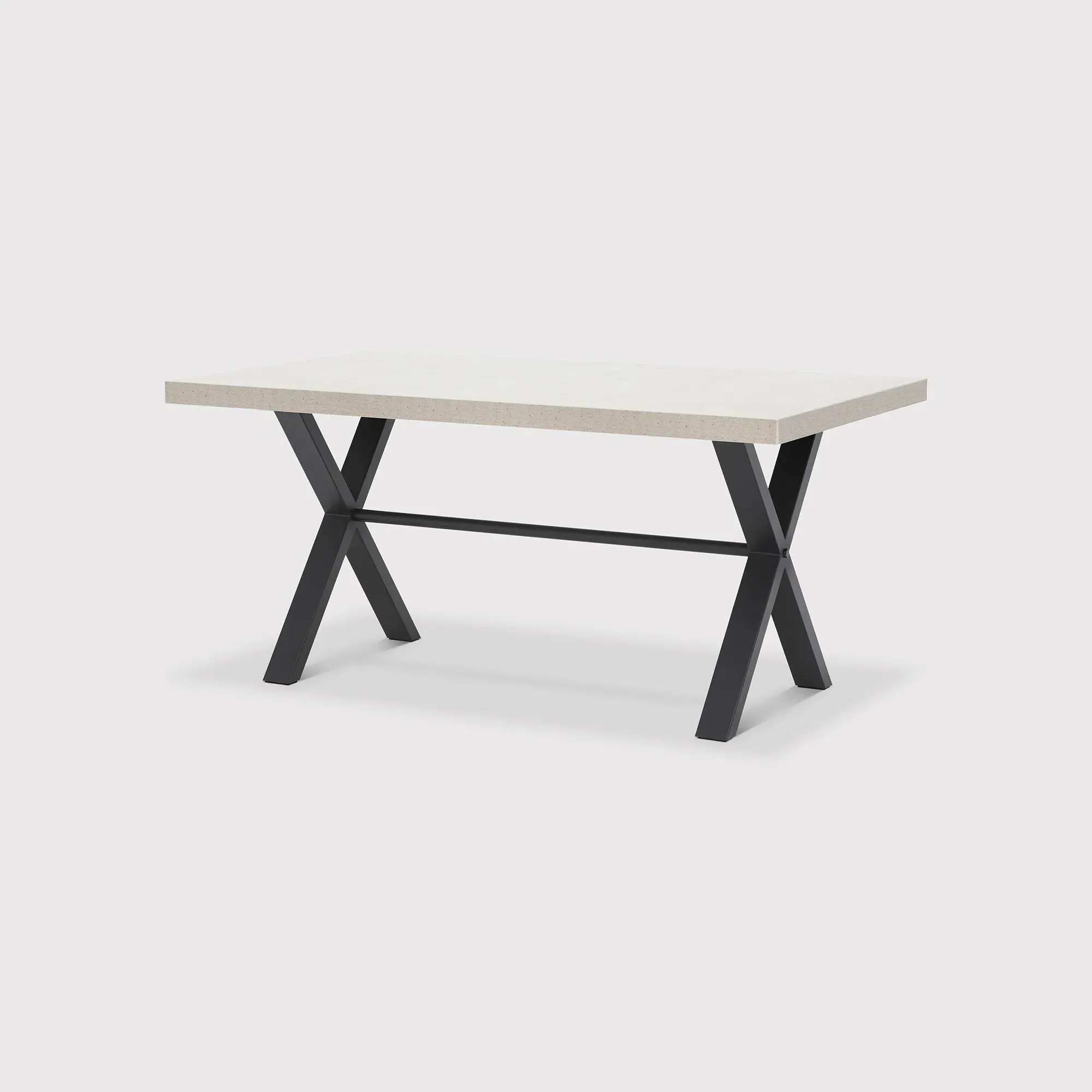 Kalmer Fixed Dining Table - Grey, Concrete Effect image