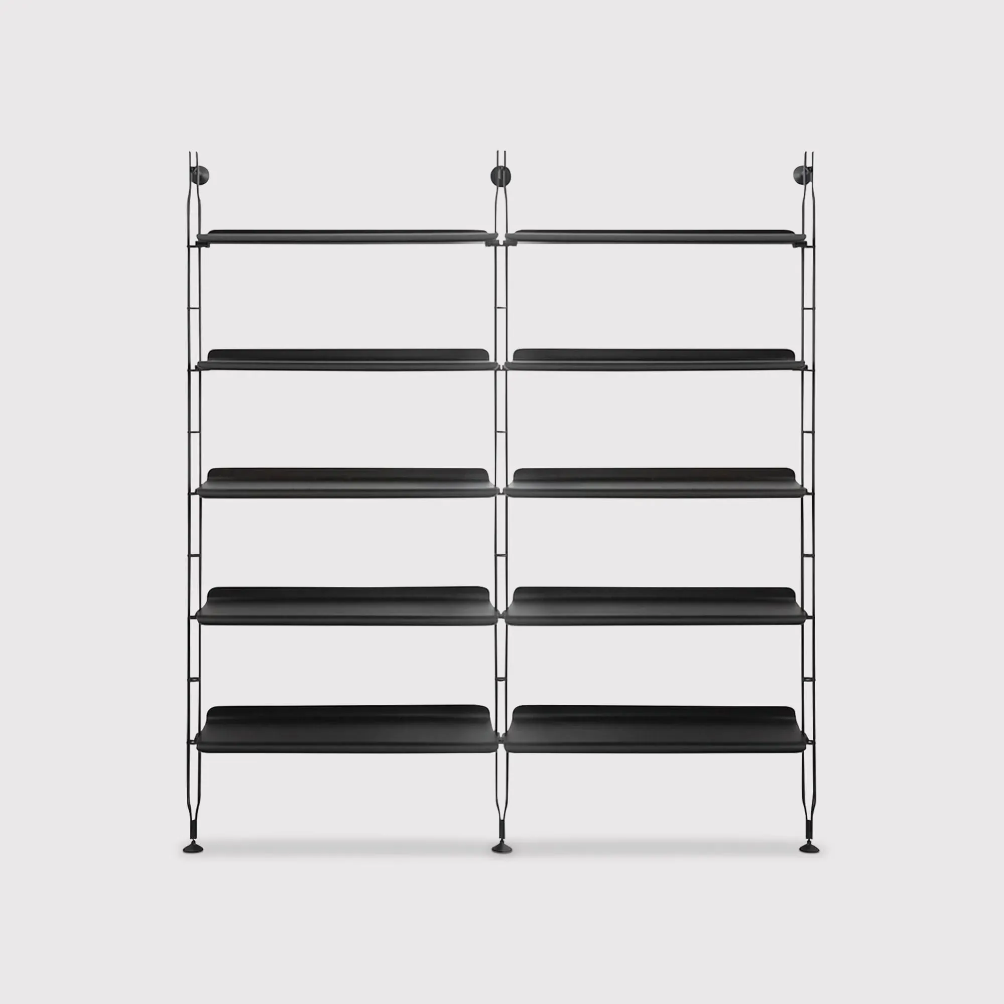 Kartell Adam Wood 10 Shelves Bookcase with 3 Struts - Black image