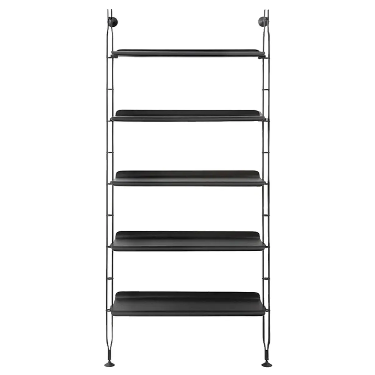 Kartell Adam Wood 5 Shelf Unit with 2 Struts - Black