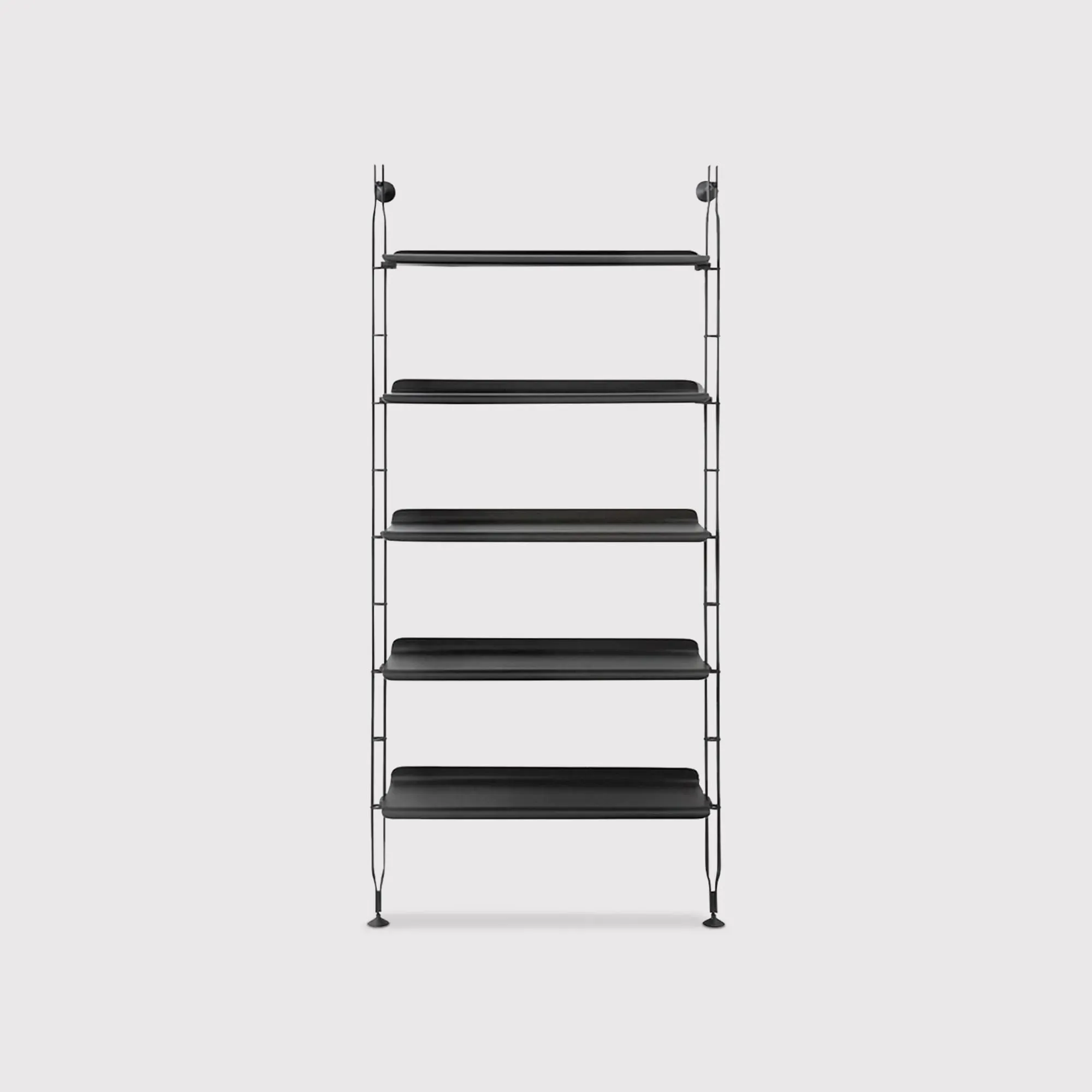 Kartell Adam Wood 5 Shelf Unit with 2 Struts - Black image