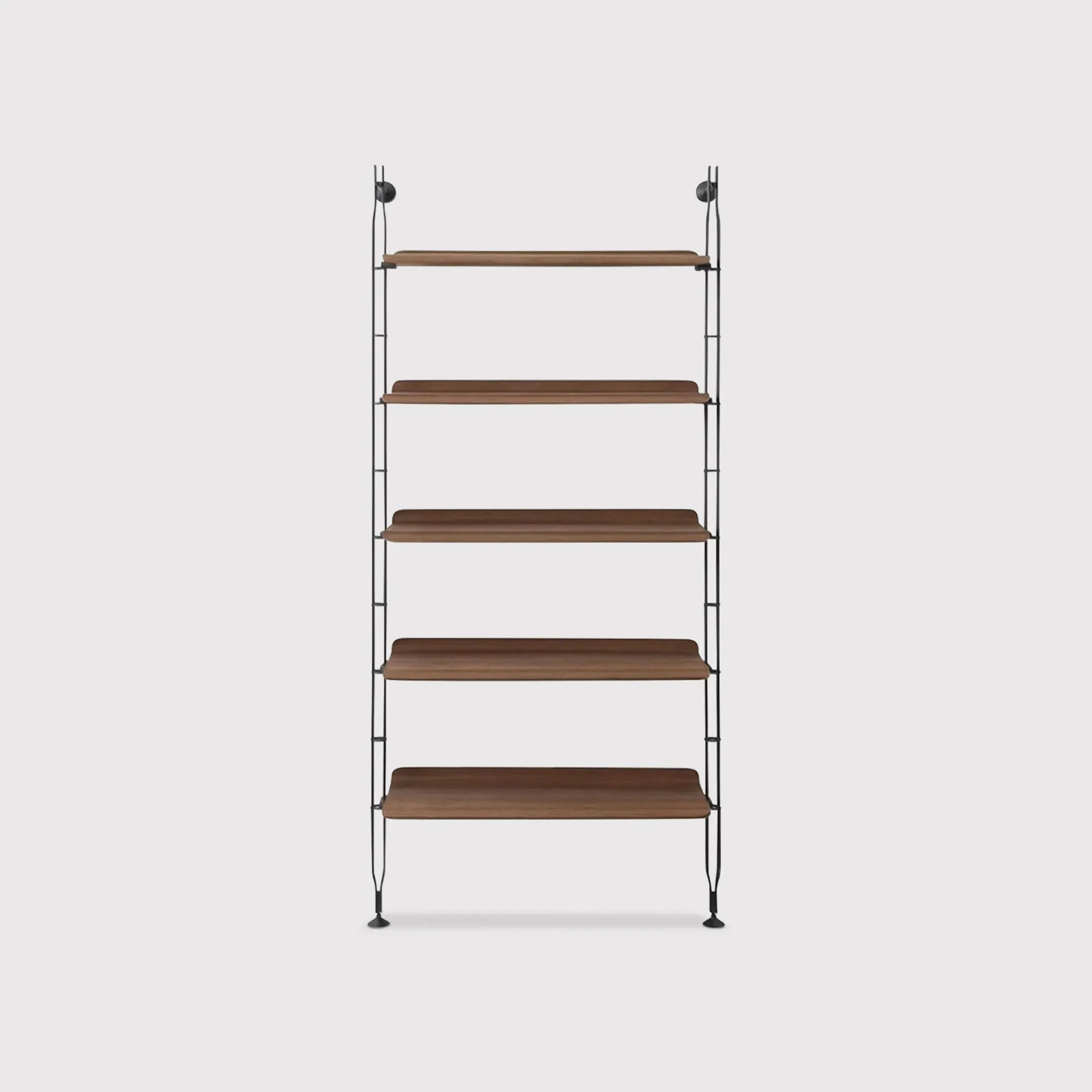 Kartell Adam Wood 5 Shelf Unit with 2 Struts - Brown