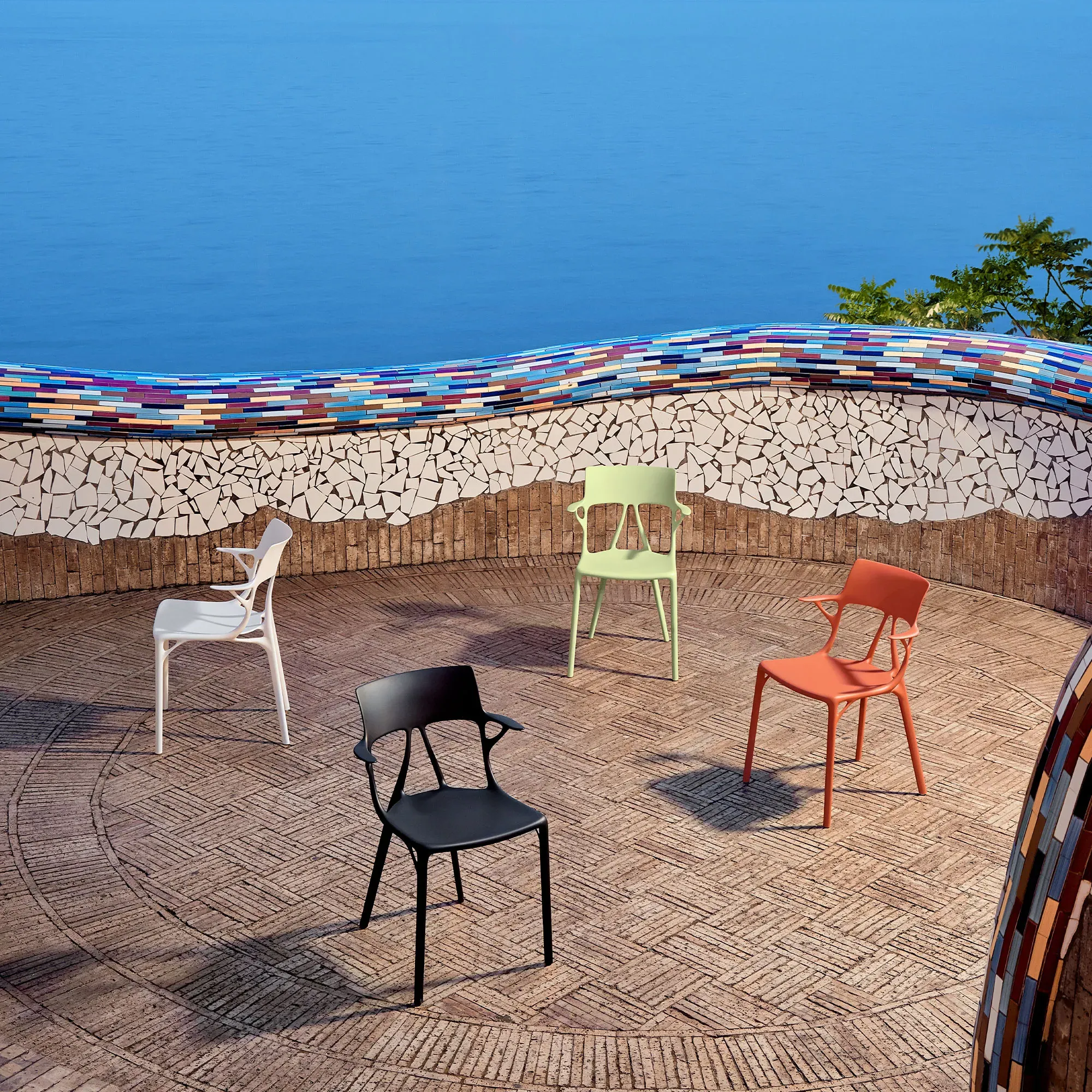 Kartell Ai Dining Chair - Orange, Plastic