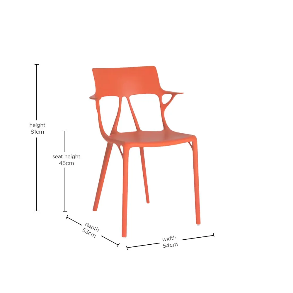 Kartell Ai Dining Chair - Orange, Plastic