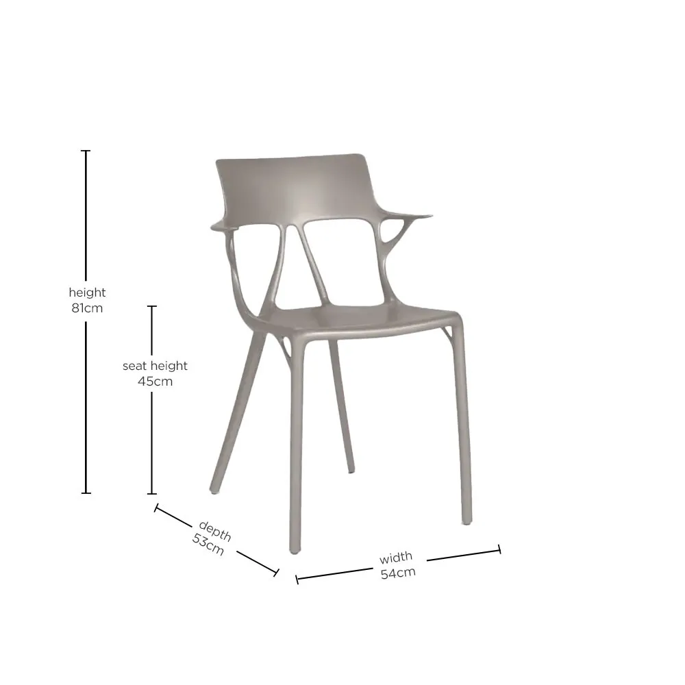 Kartell Ai Dining Chair - Silver, Plastic