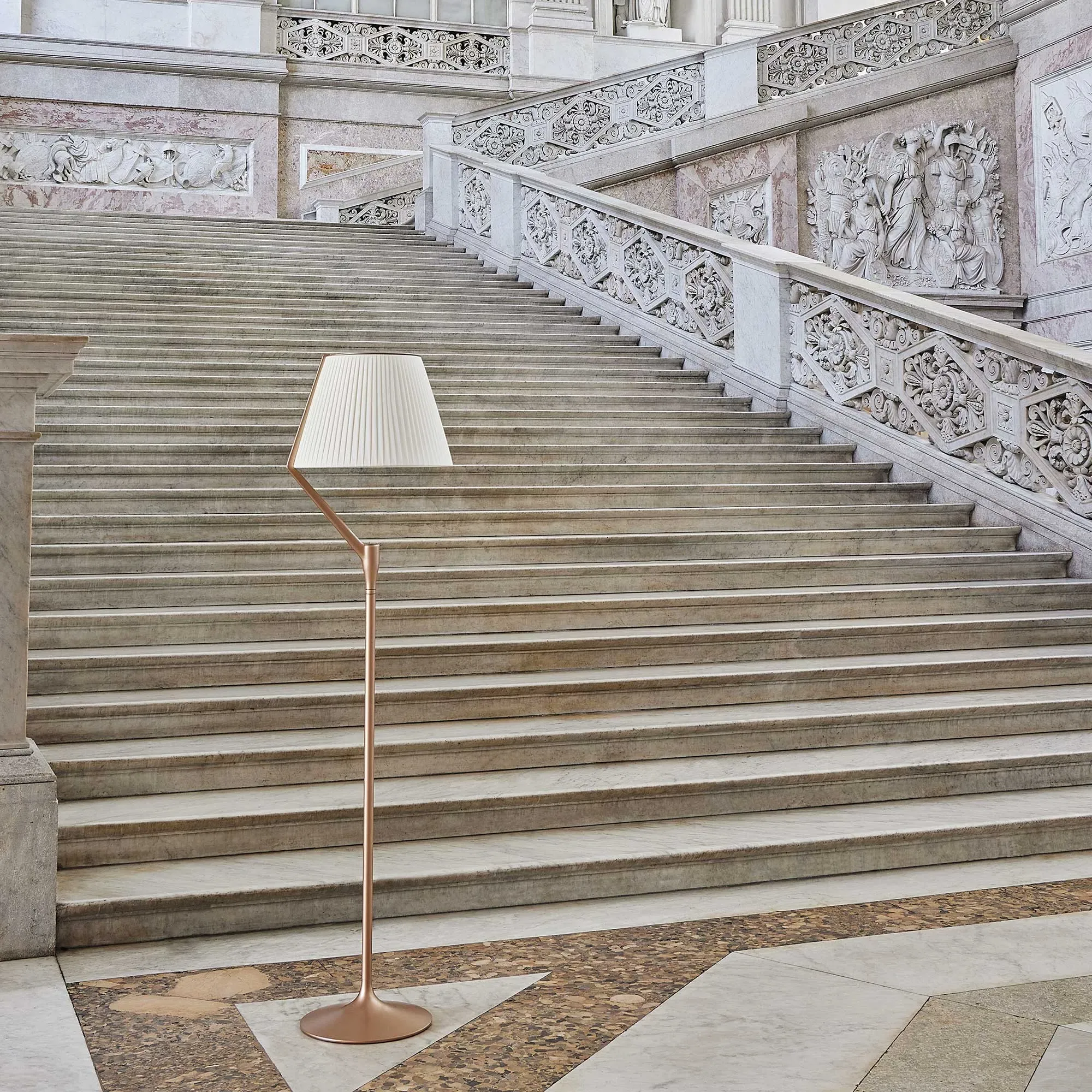 Kartell Angelo Stone Floor Lamp - Gold