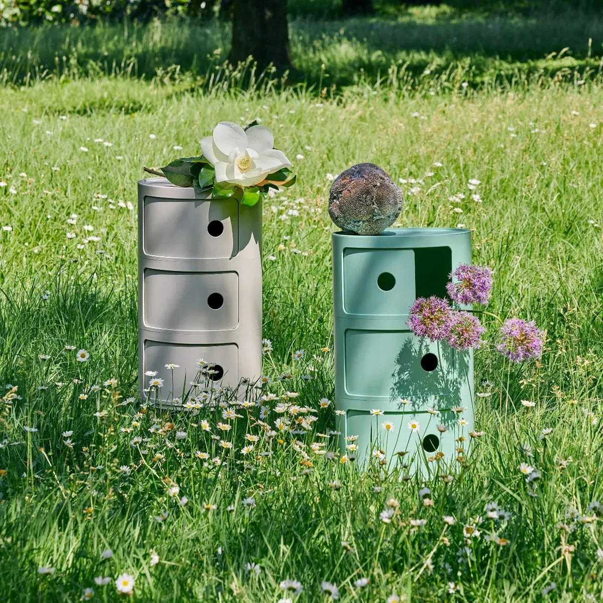 Kartell Componibili Bio 3 Drawer Storage Unit - Neutral, Plastic