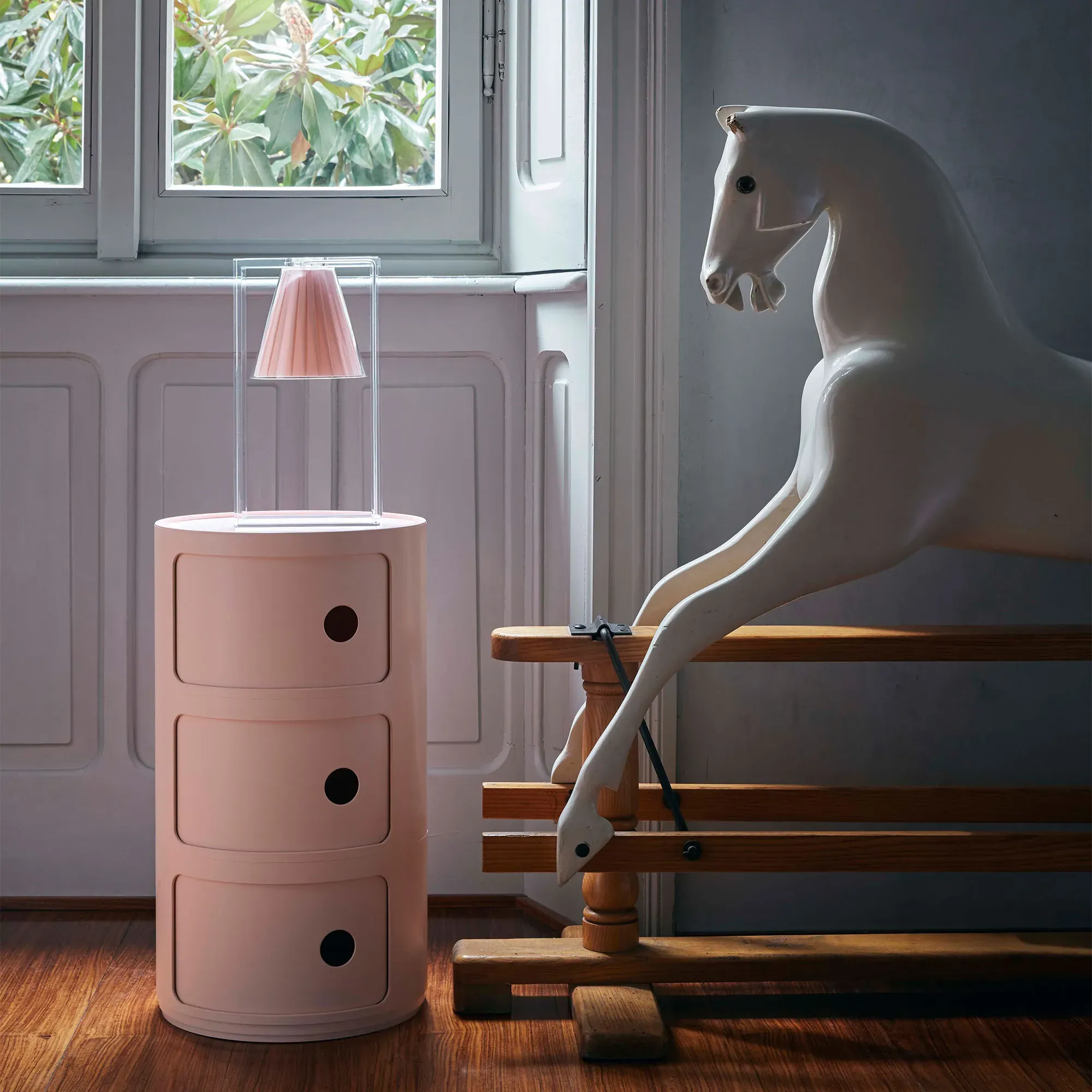 Kartell Componibili Bio 3 Drawer Storage Unit - Pink, Plastic