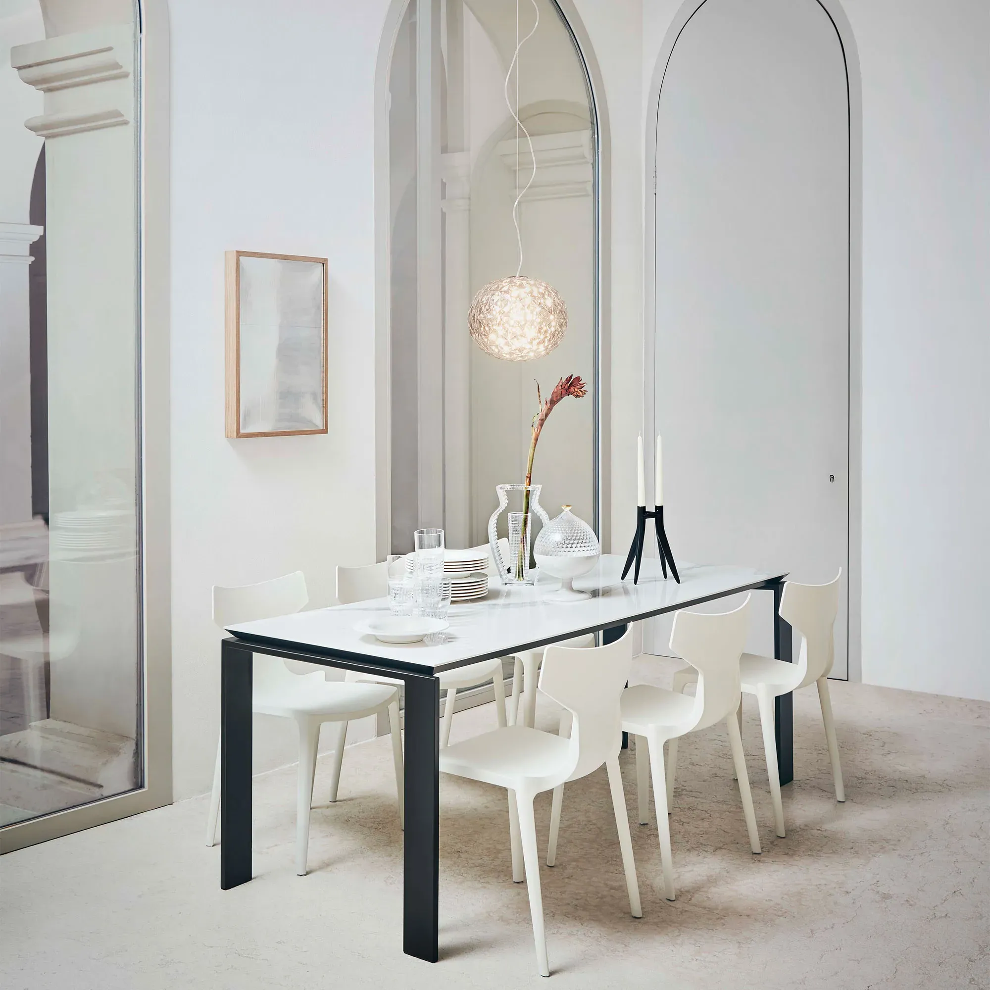 Kartell Four Dining Table - White, Metal