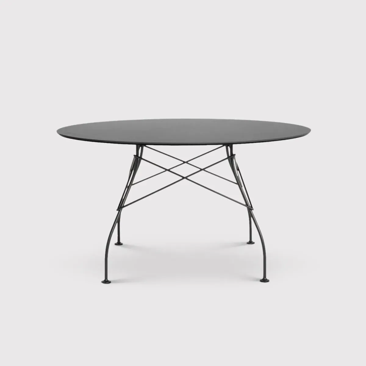 Kartell Glossy Round Dining Table - Black, Stoneware