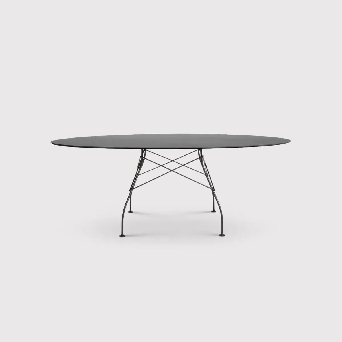 Kartell Glossy Round Dining Table - Black, Stoneware