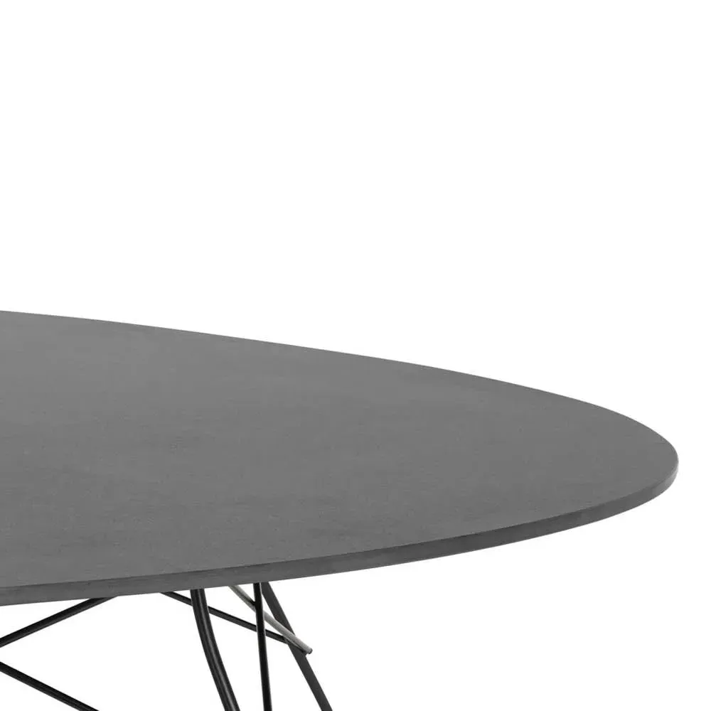 Kartell Glossy Round Dining Table - Black, Stoneware