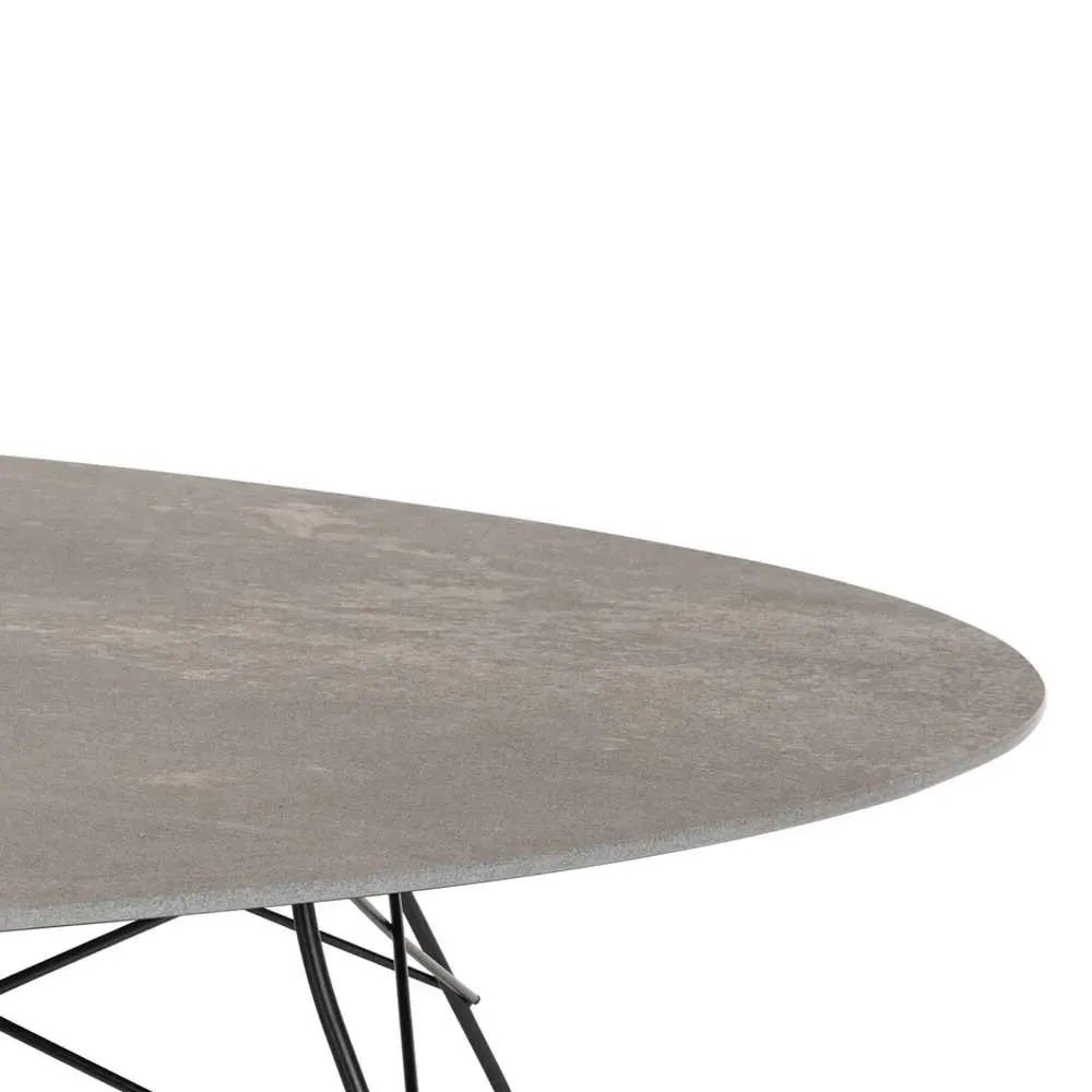 Kartell Glossy Round Dining Table - Bronze, Stoneware