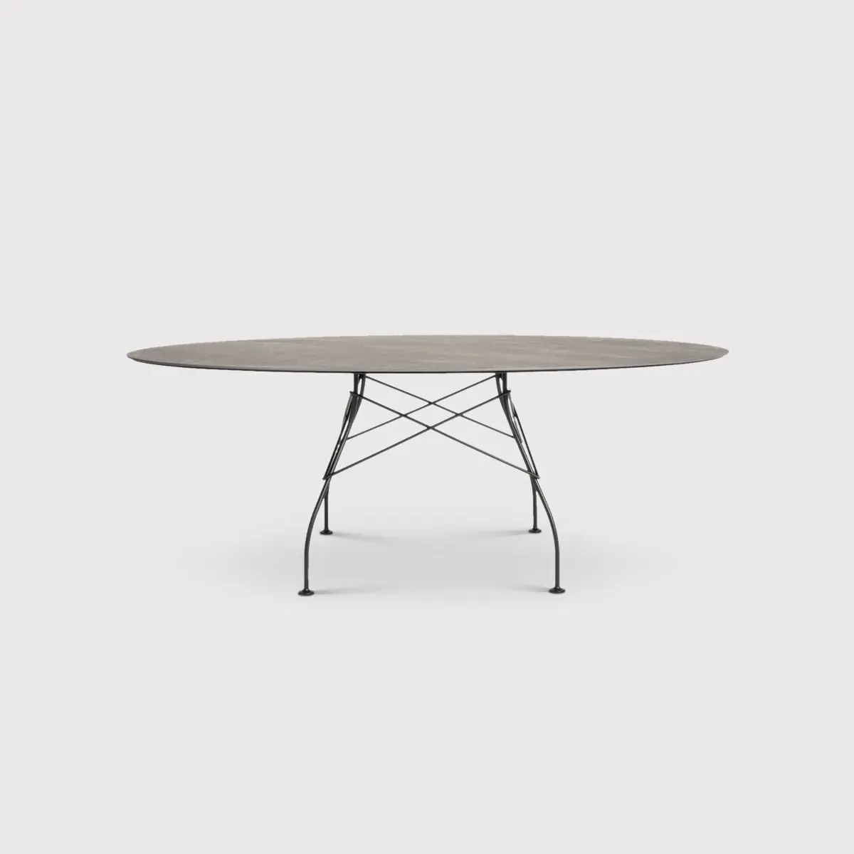 Kartell Glossy Round Dining Table - Bronze, Stoneware