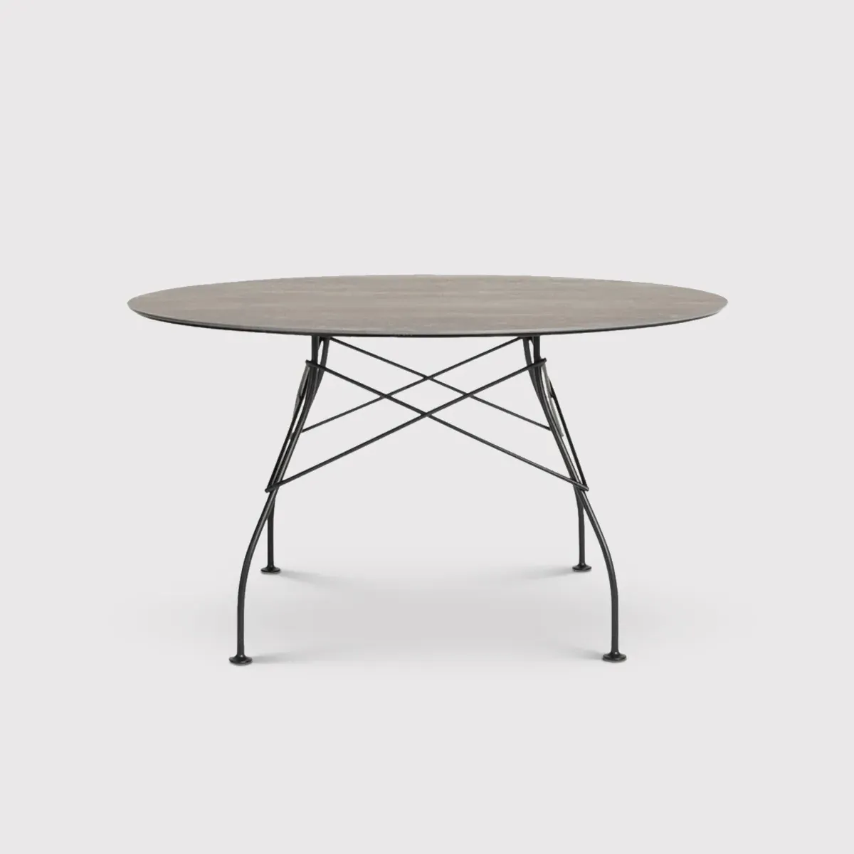 Kartell Glossy Round Dining Table - Bronze, Stoneware