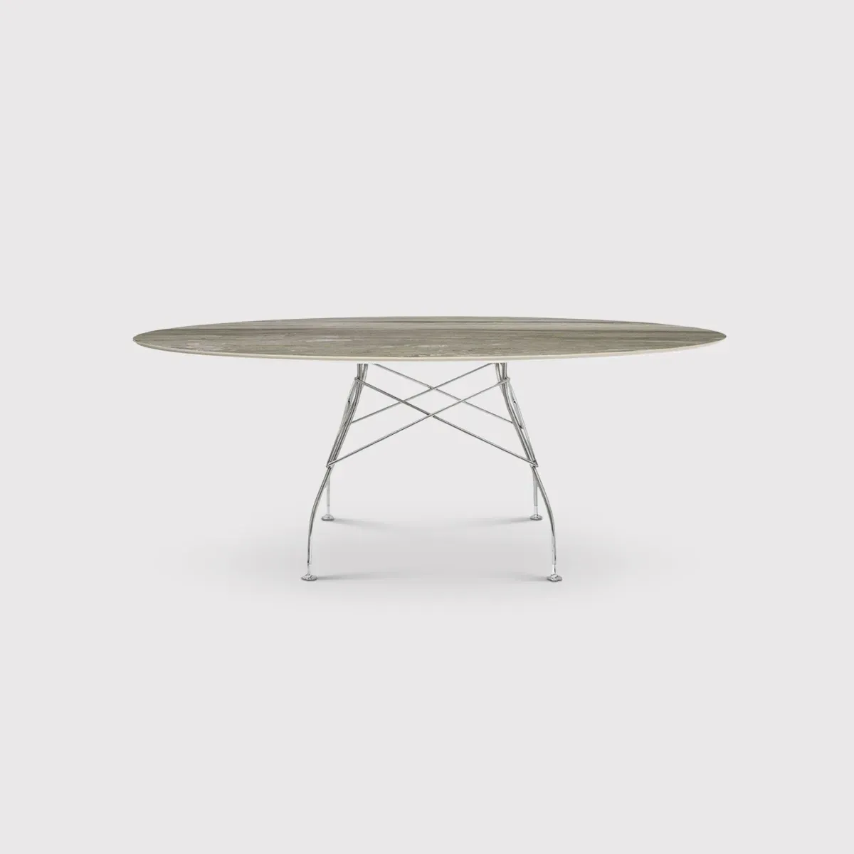 Kartell Glossy Round Dining Table - Grey, Stoneware image