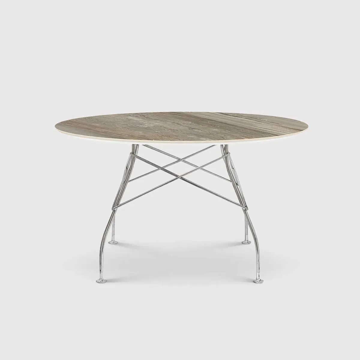 Kartell Glossy Round Dining Table - Grey, Stoneware image