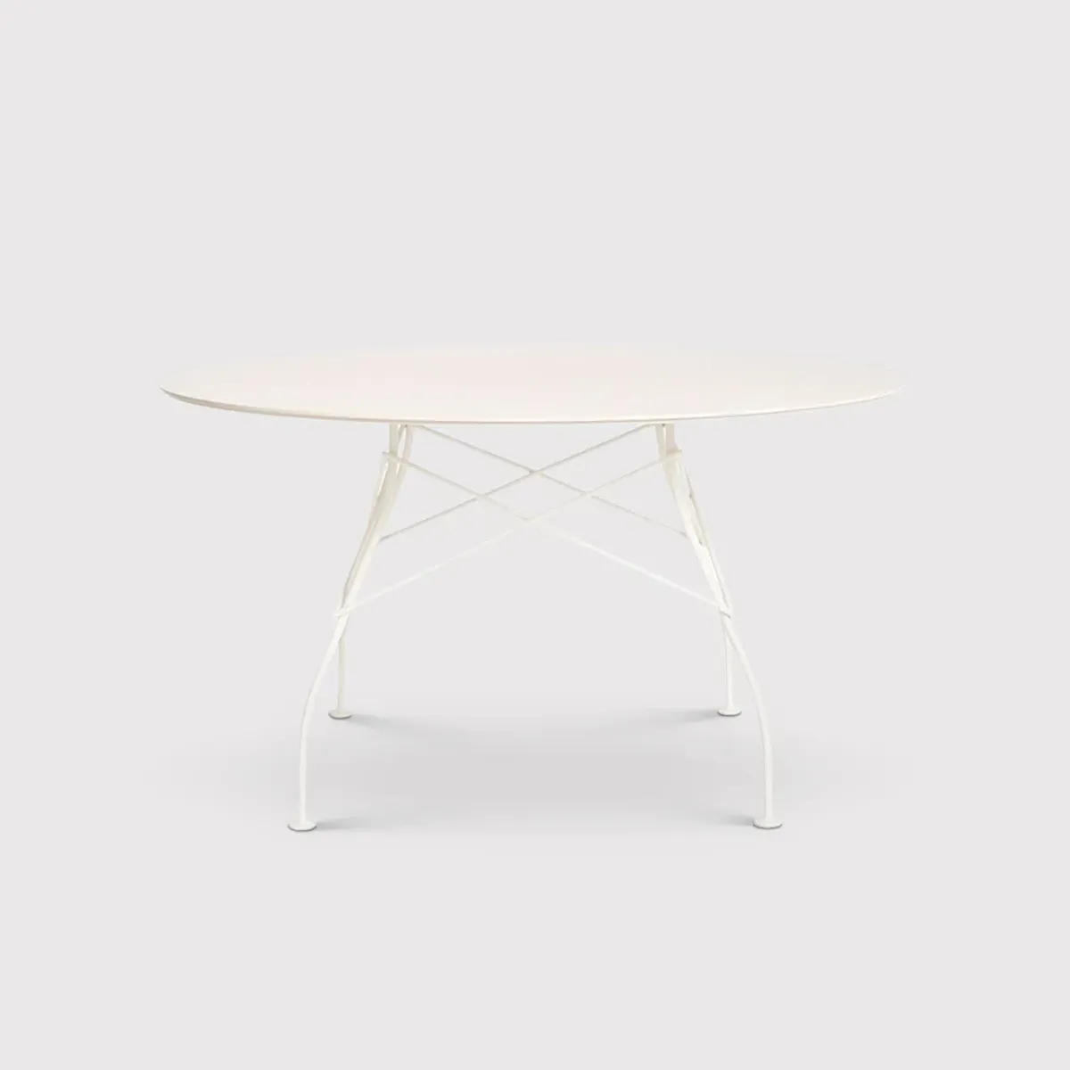 Kartell Glossy Round Dining Table - White, Stoneware
