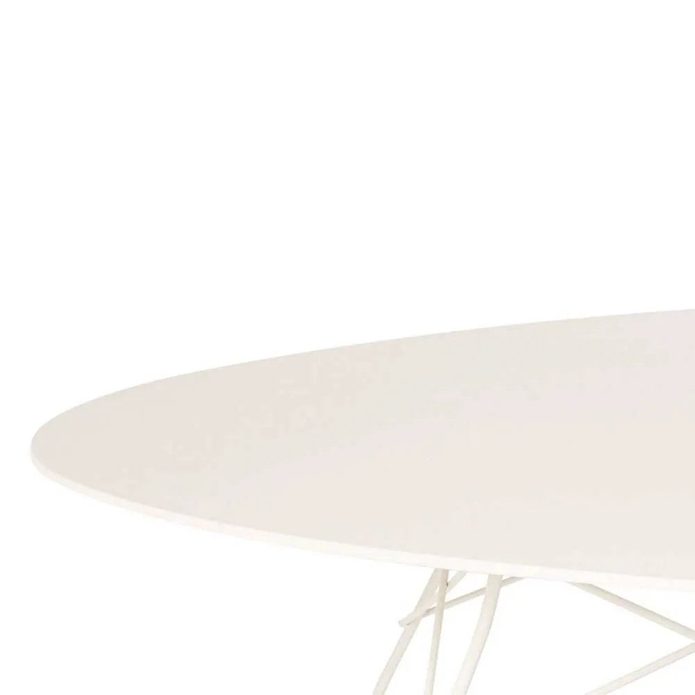 Kartell Glossy Round Dining Table - White, Stoneware