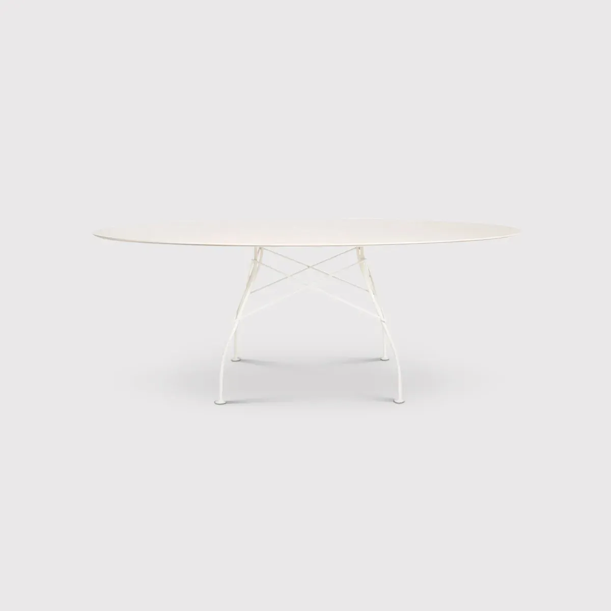 Kartell Glossy Round Dining Table - White, Stoneware