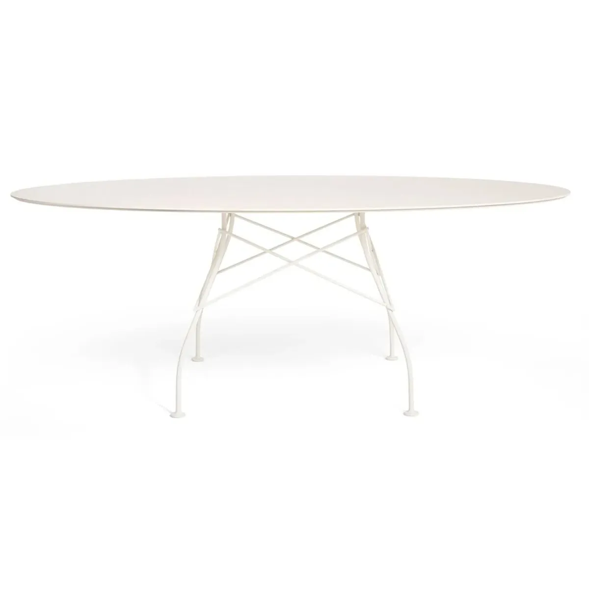 Kartell Glossy Round Dining Table - White, Stoneware