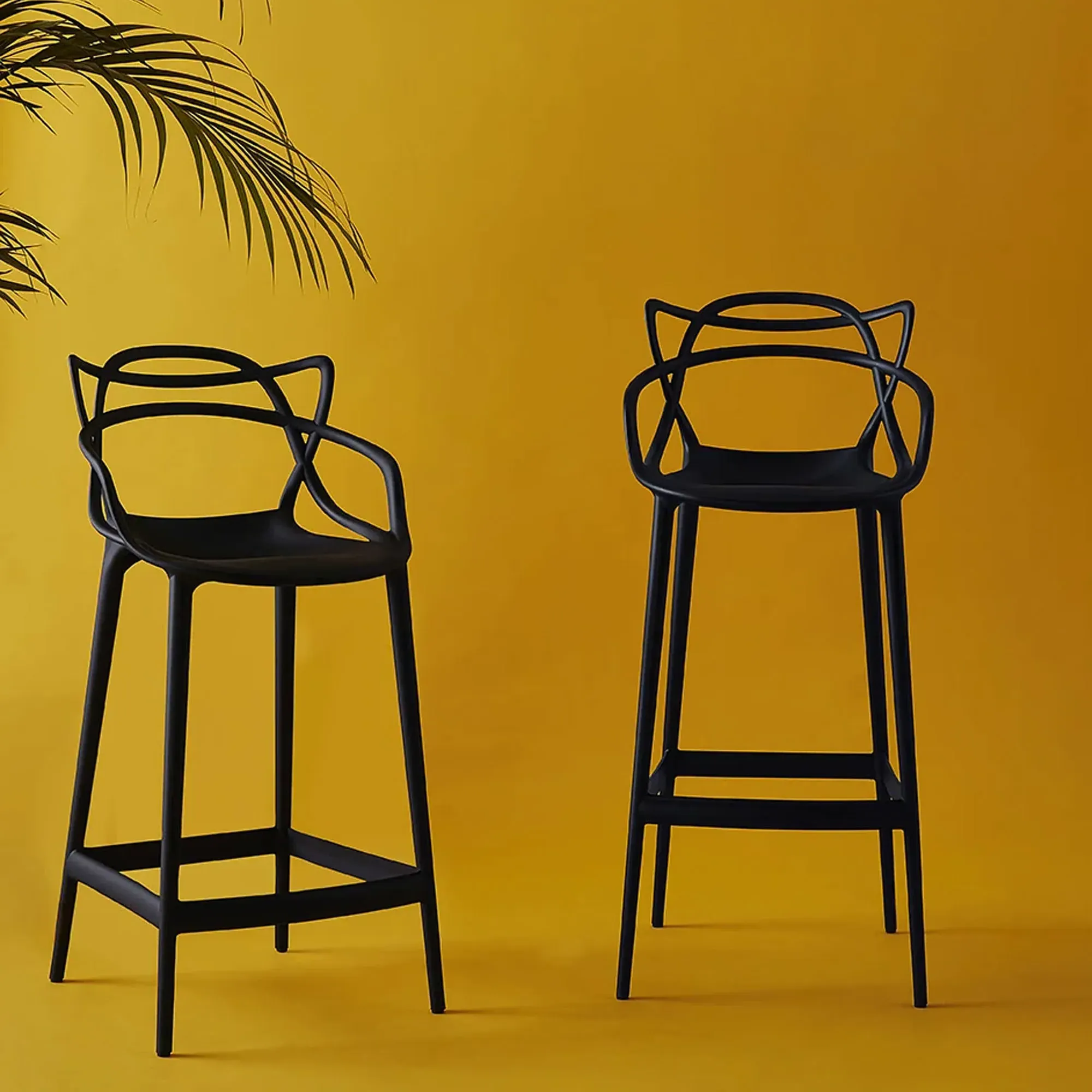 Kartell Masters High Dining Stool Height 75cm - Black, Plastic