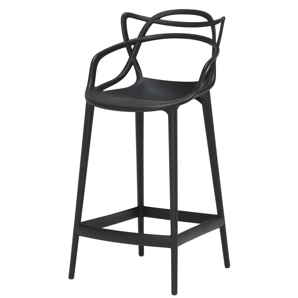 Kartell Masters High Dining Stool Height 75cm - Black, Plastic