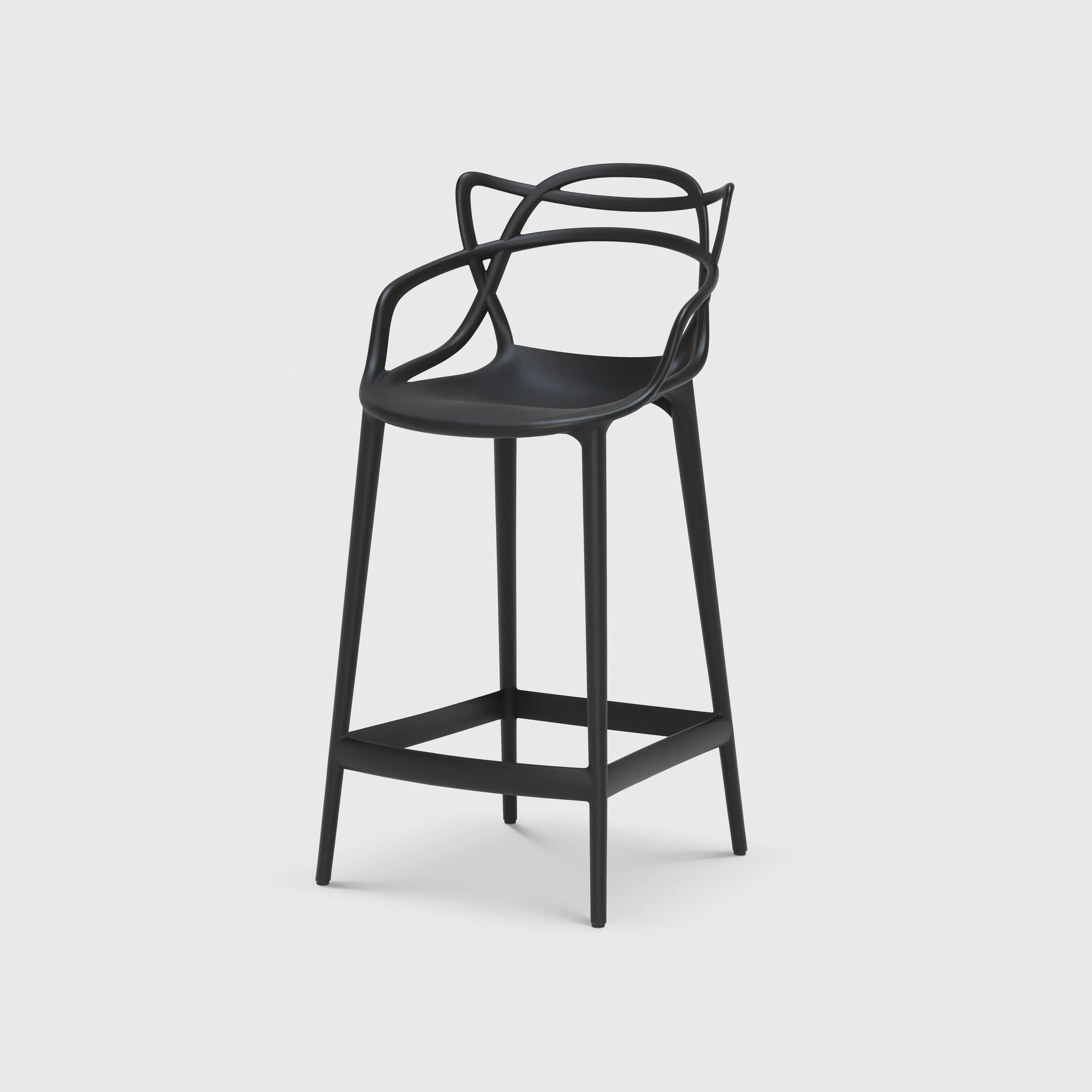 Kartell Masters High Dining Stool Height 75cm - Black, Plastic image
