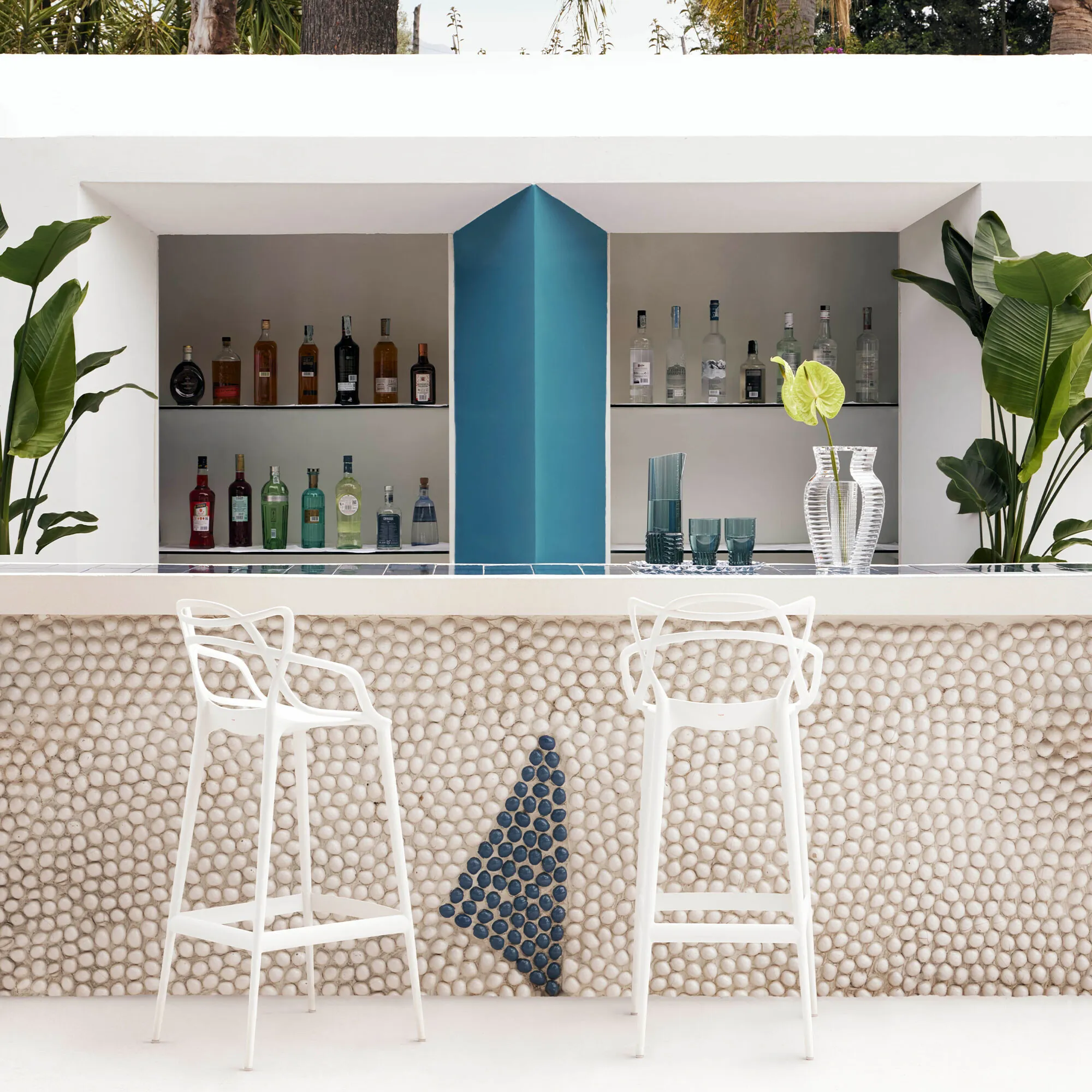 Kartell Masters High Dining Stool Height 75cm - White, Plastic