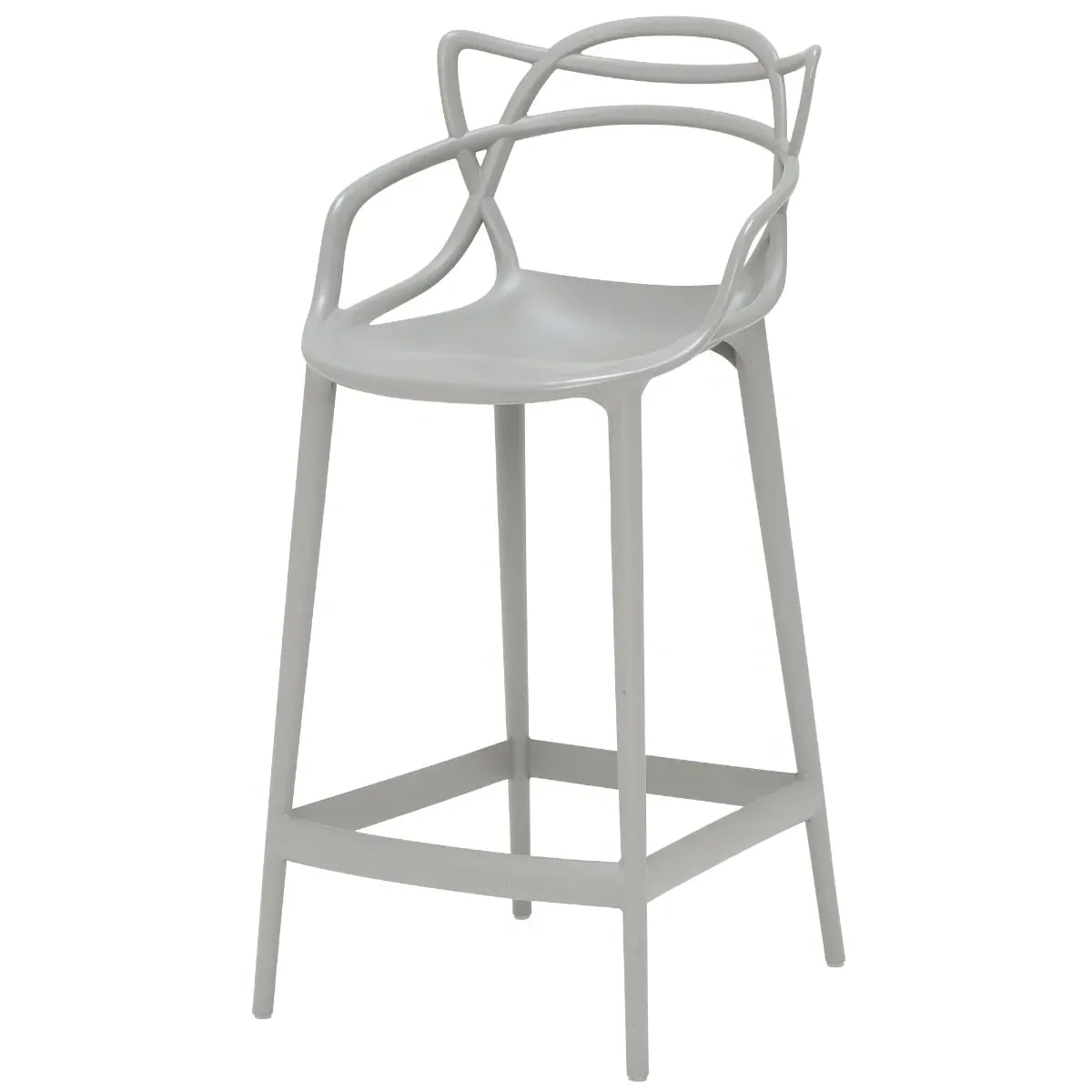 Kartell Masters Low Dining Stool 65cm - Grey, Plastic