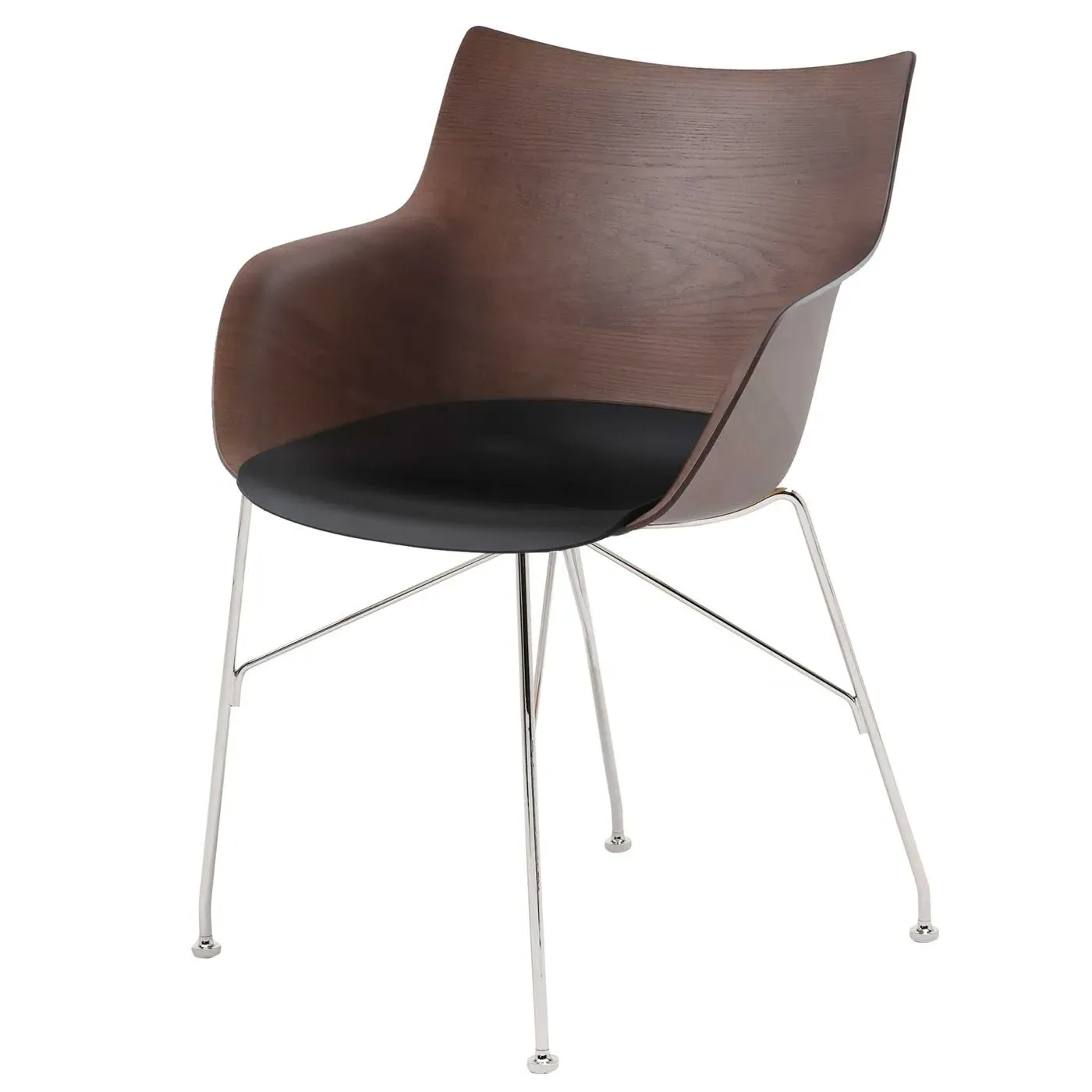 Kartell Smartwood Armchair - Black, Wood