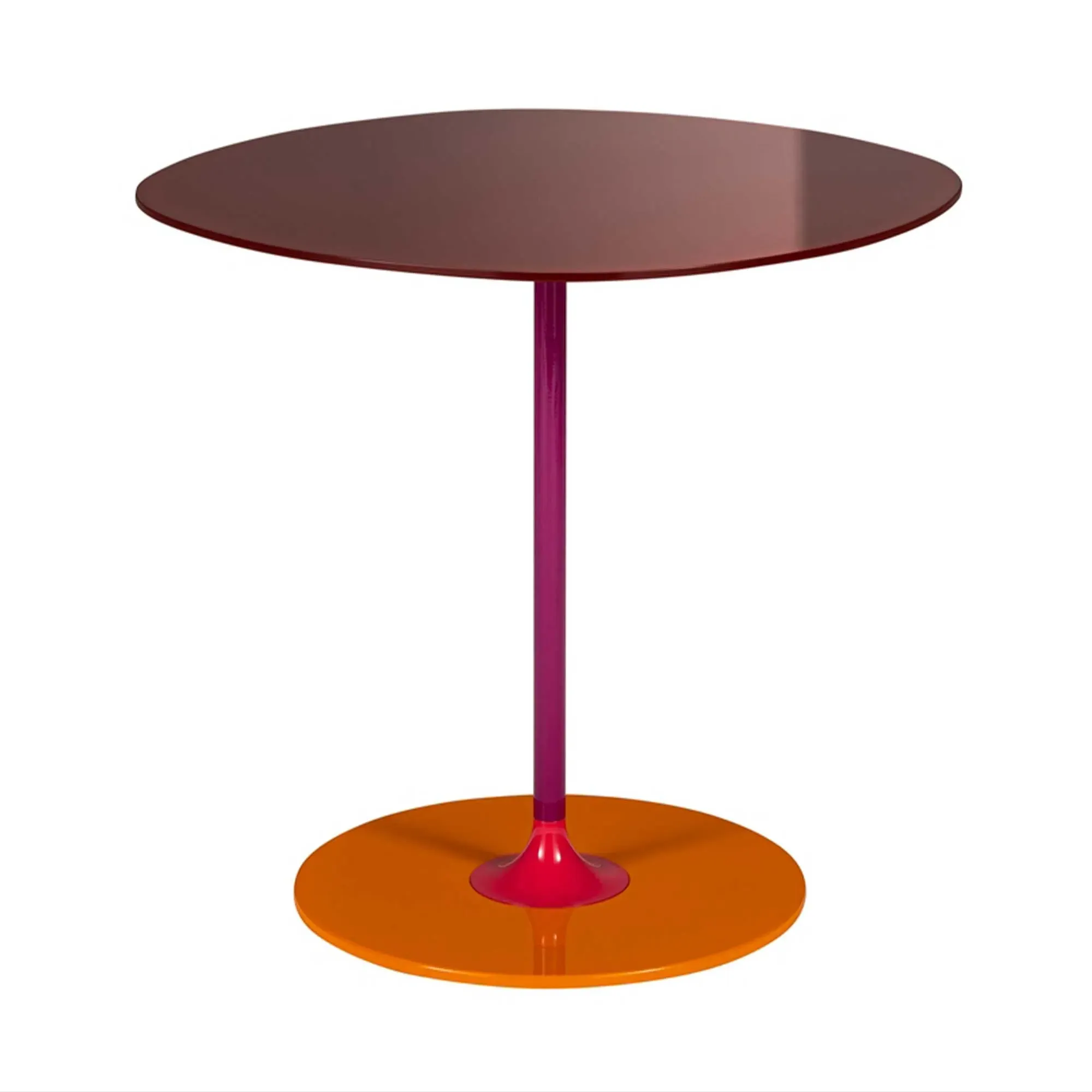 Kartell Thierry Round Side Table - Red, Glass
