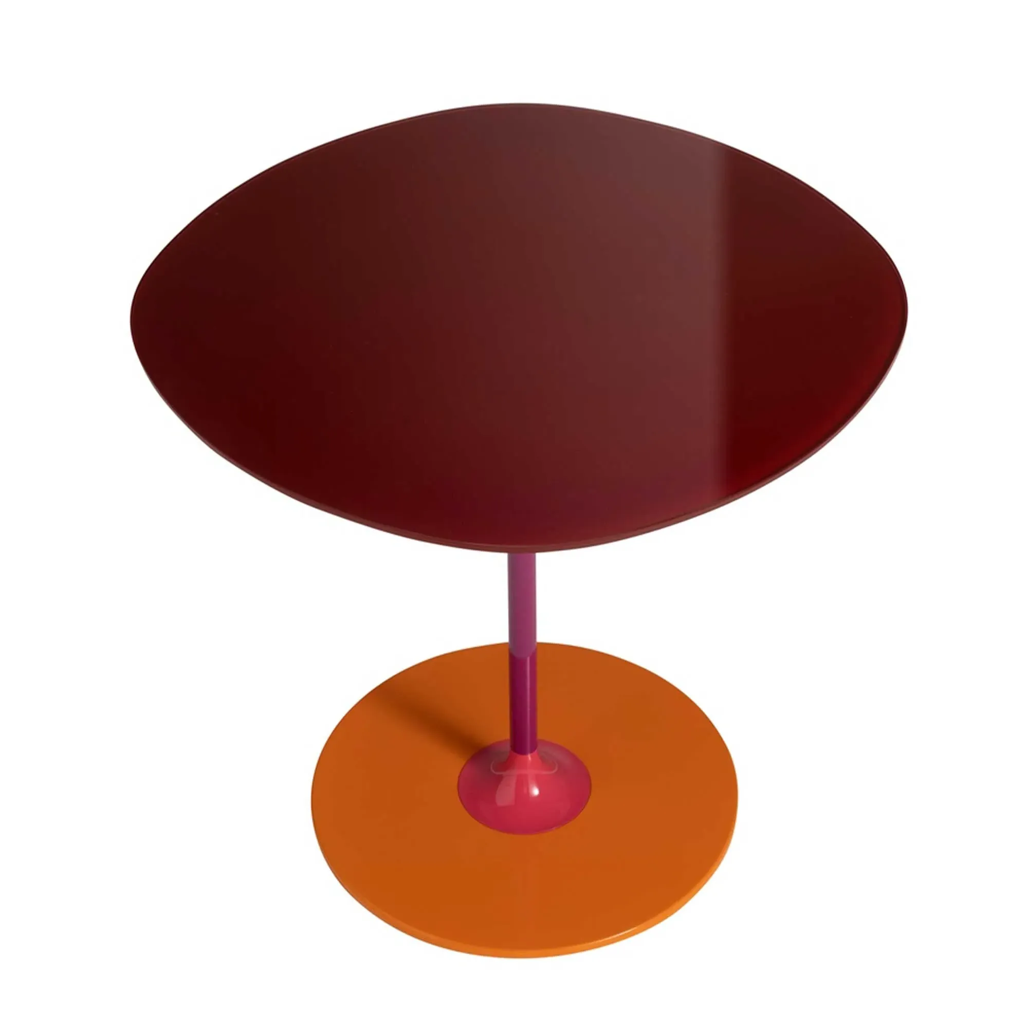 Kartell Thierry Round Side Table - Red, Glass
