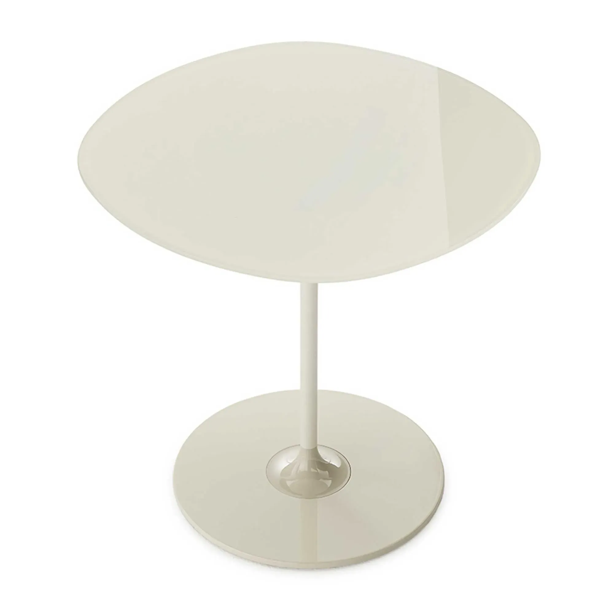 Kartell Thierry Round Side Table - White, Glass