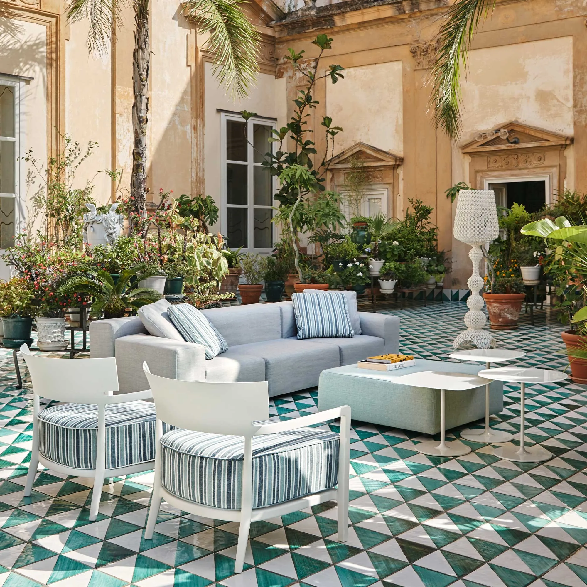 Kartell Thierry Round Side Table - White, Glass