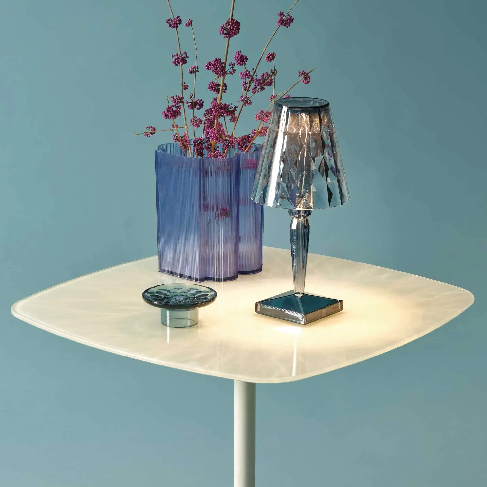 Kartell Thierry Set of 3 Side Tables - White, Glass