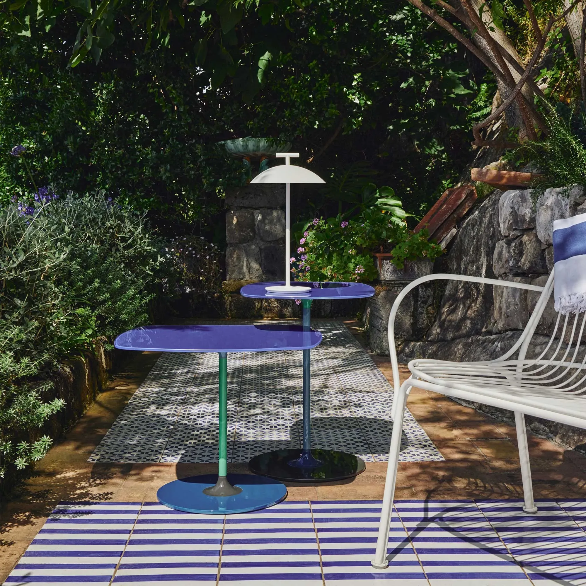 Kartell Thierry Side Table - Blue, Glass