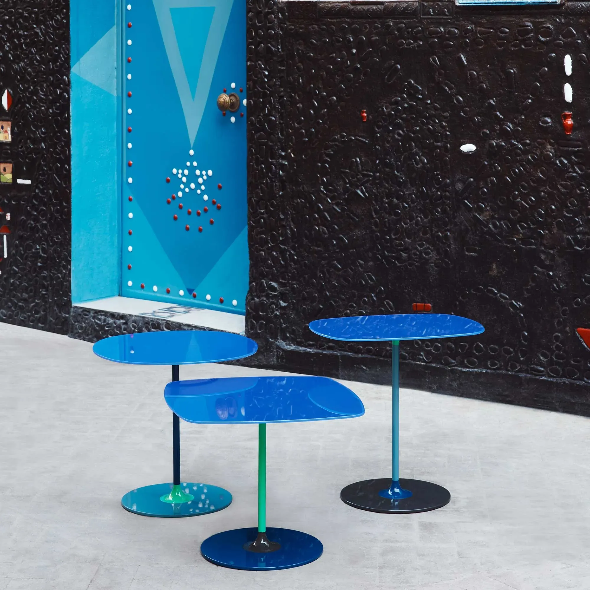 Kartell Thierry Side Table - Blue, Glass