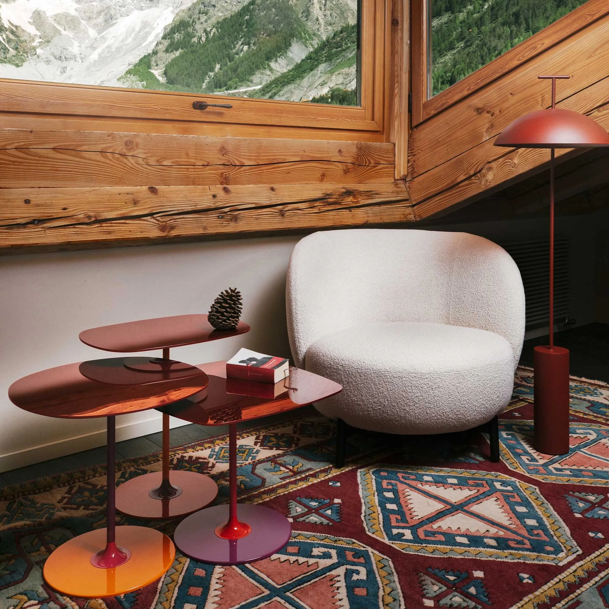 Kartell Thierry Side Table - Red, Glass