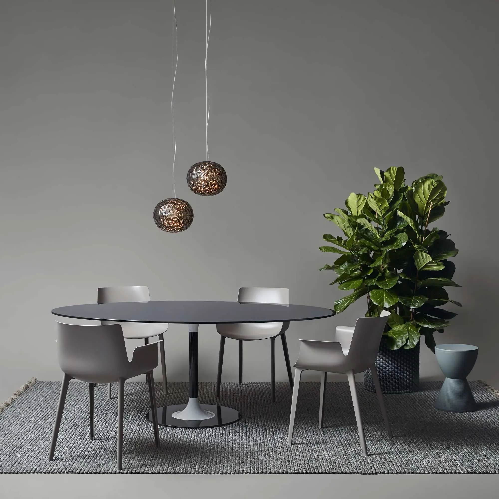 Kartell Thierry XXL Oval Dining Table - Black, Glass