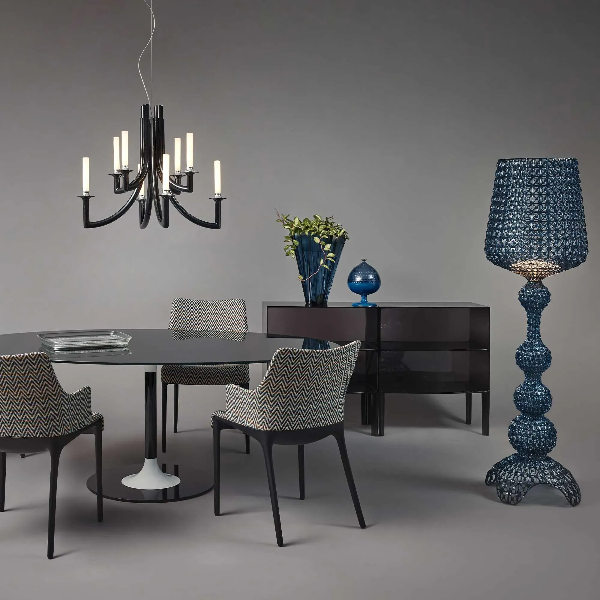 Kartell Thierry XXL Oval Dining Table - Black, Glass