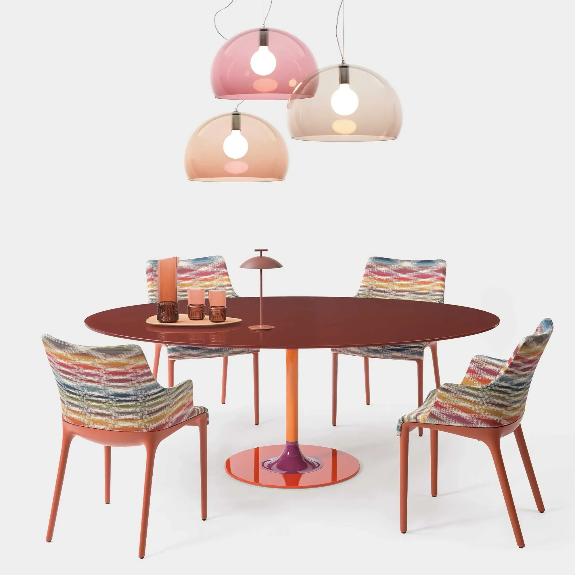 Kartell Thierry XXL Oval Dining Table - Red, Glass