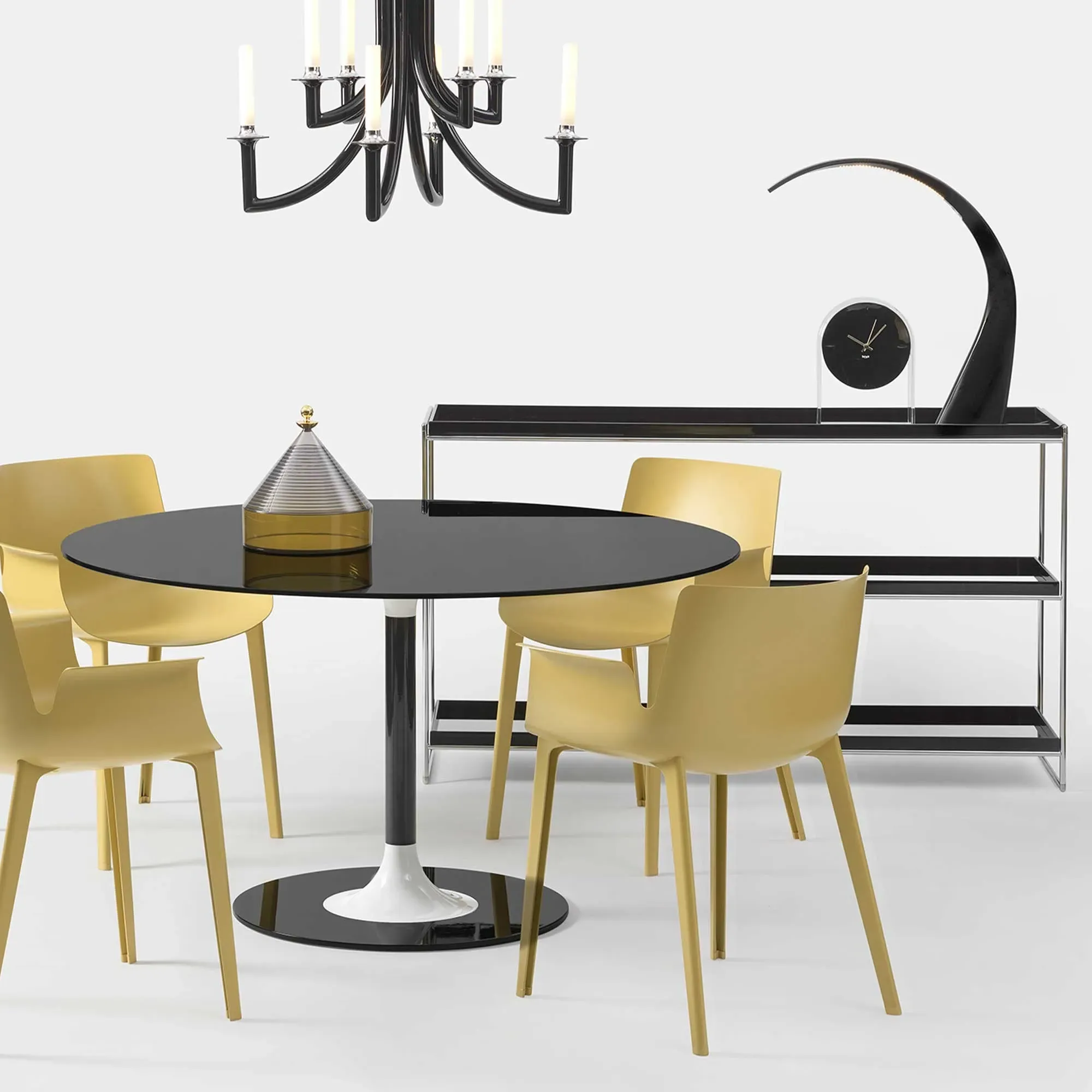 Kartell Thierry XXL Round Dining Table - Black, Glass