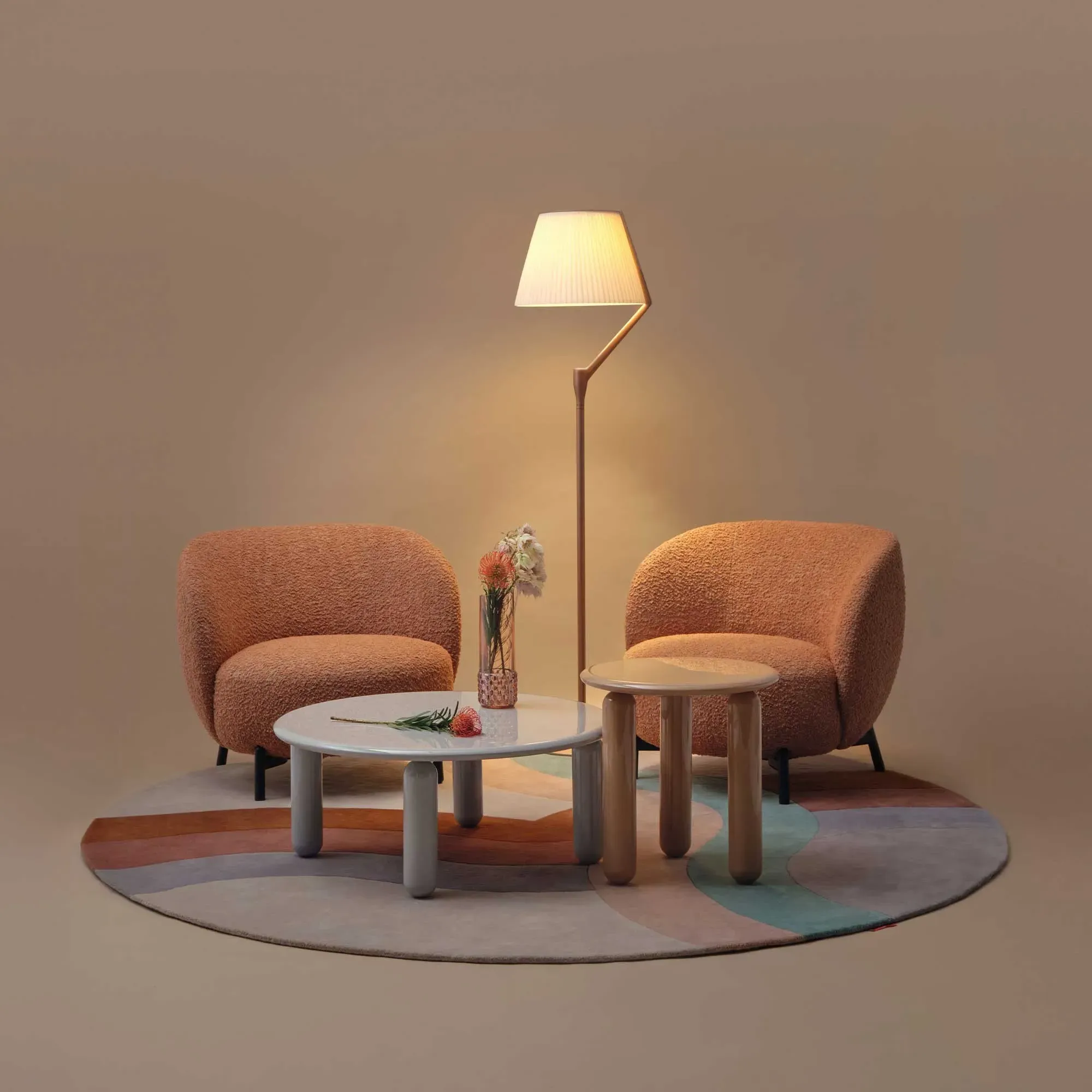 Kartell Undique Mas Round Side Table - Neutral, Wood