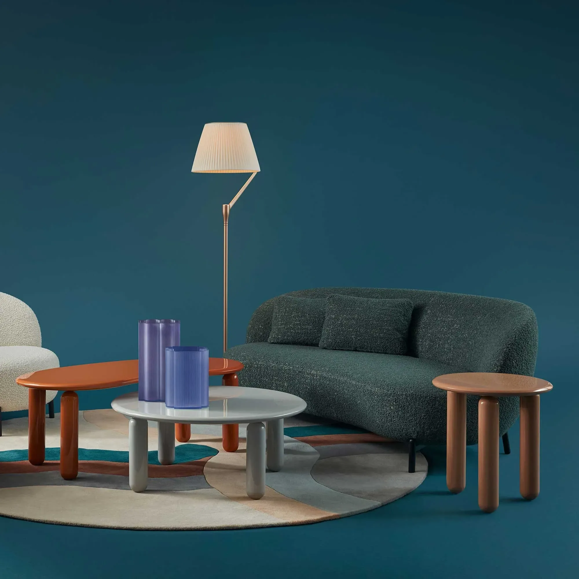 Kartell Undique Mas Round Side Table - Orange, Wood