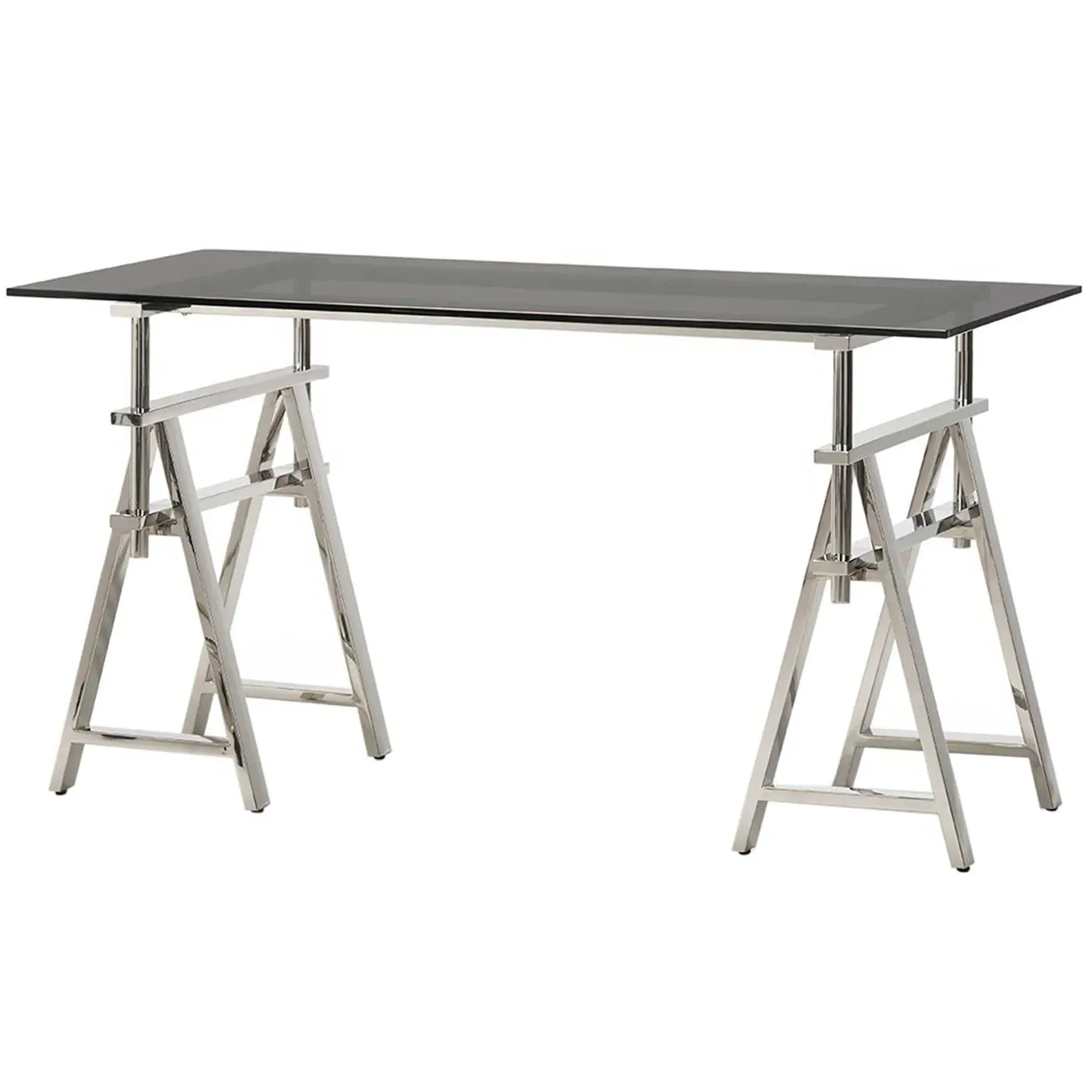 Keble Desk - Grey, Glass