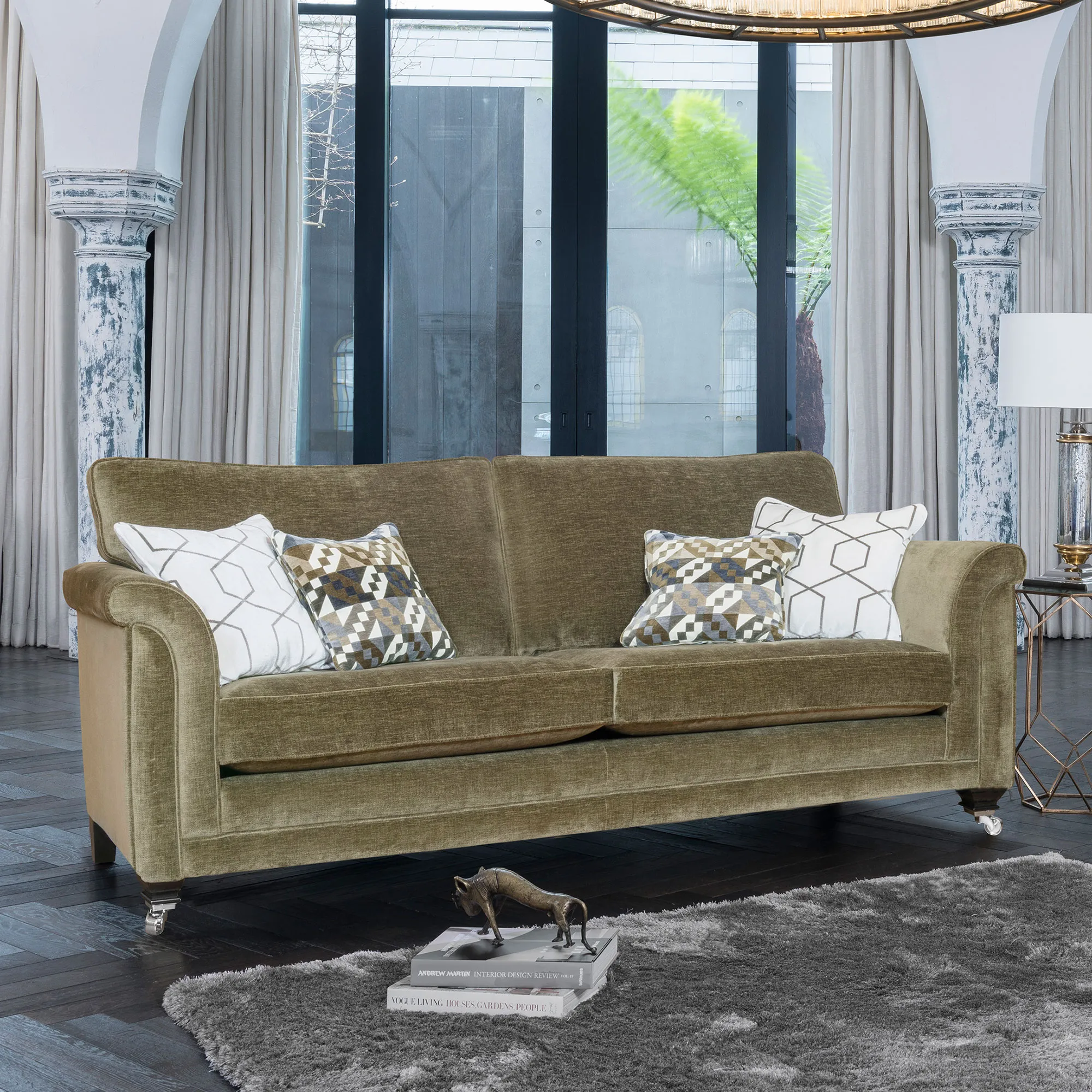 Kentwell 3-Seater Sofa - Green, Fabric